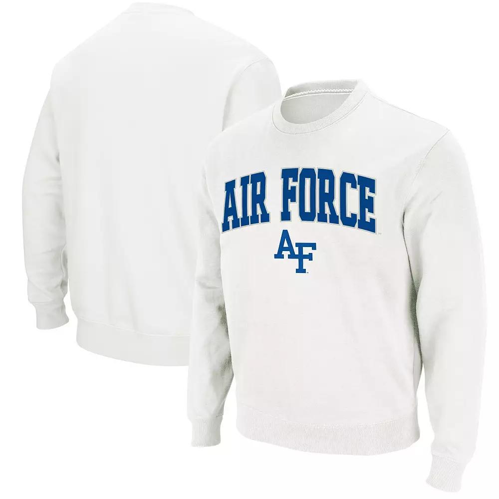 Men's Colosseum White Air Force Falcons Arch & Logo Sweatshirt, Size: Large, Afa White Product Image