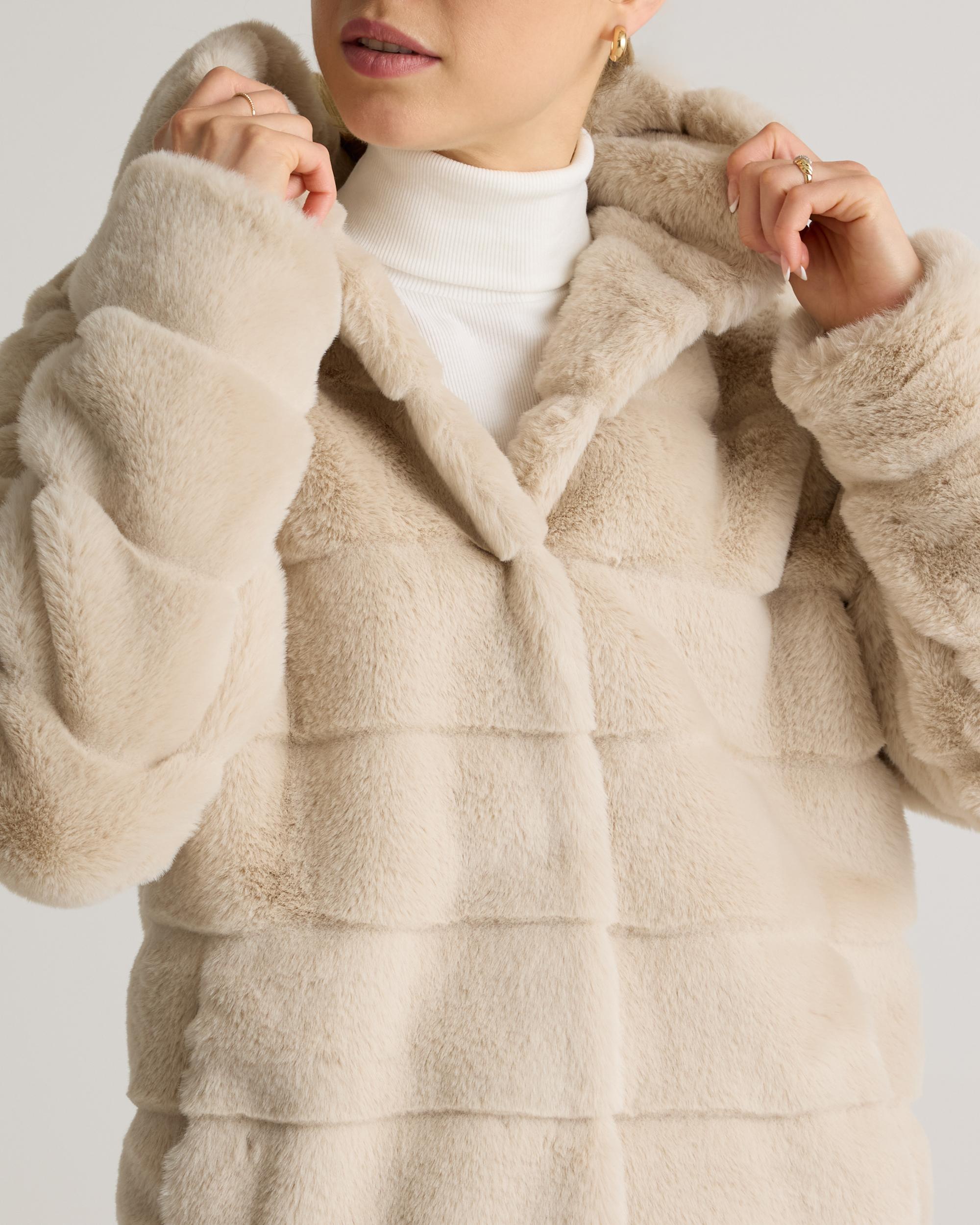 Quince | Women's Hooded Faux Fur Jacket Recycled Polyester Product Image