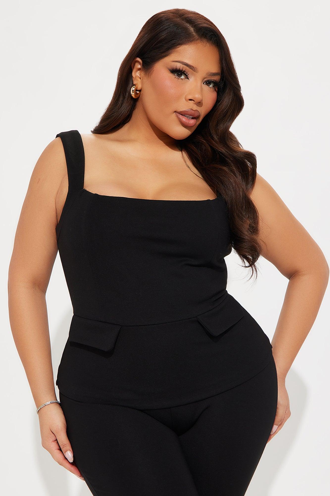 The Mia Double Lined Capri Set - Black Product Image