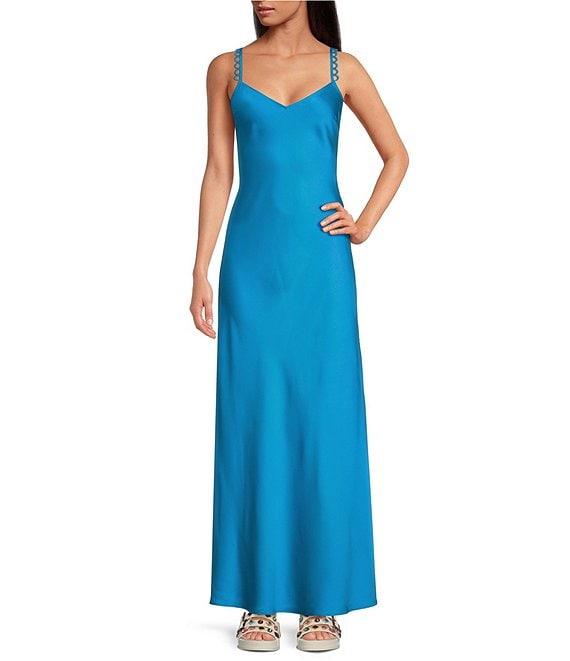 Gianni Bini x DANNIJO Kai Sweetheart Neckline Sleeveless Satin Slip Maxi Dress Product Image
