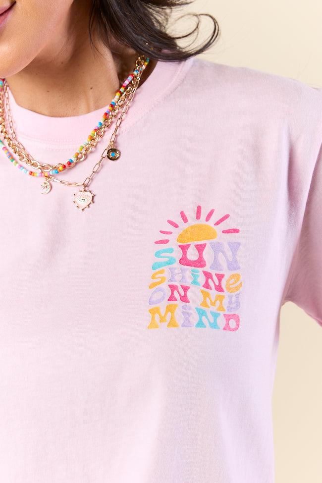 Sunshine On My Mind Light Pink Graphic Tee SALE Product Image