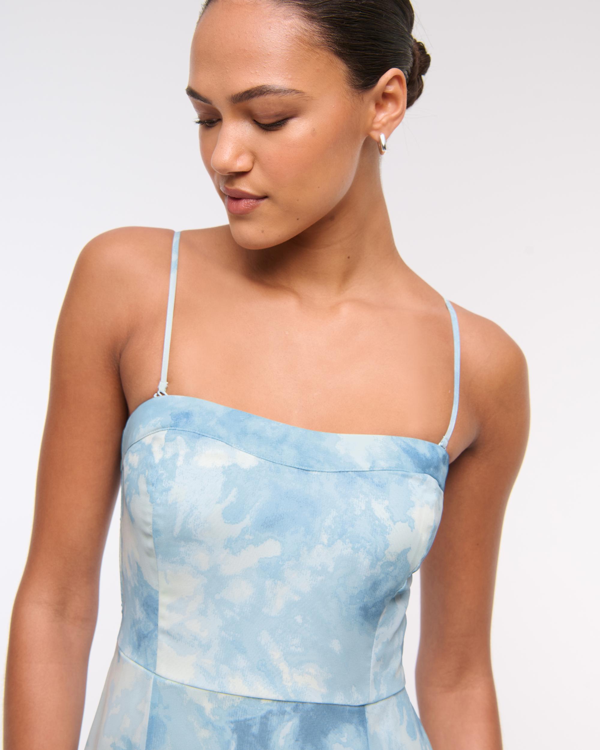 The A&F Camille Strapless Godet Midi Dress Product Image