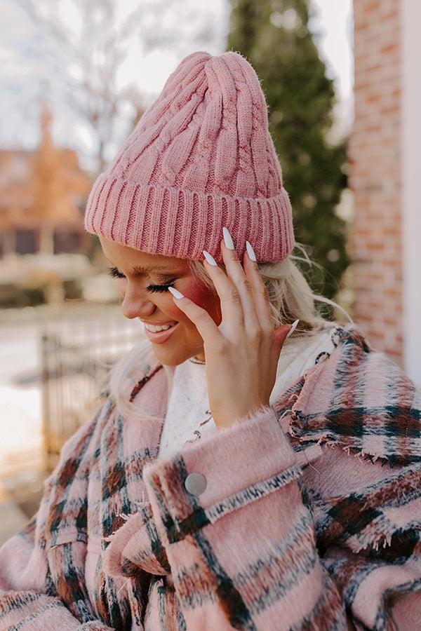 Cozy Debut Beanie In Blush Product Image