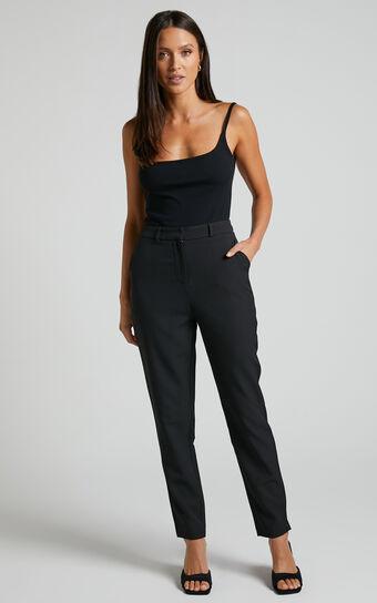Hermie Pants - High Waisted Cropped Tailored Pants in Black Product Image