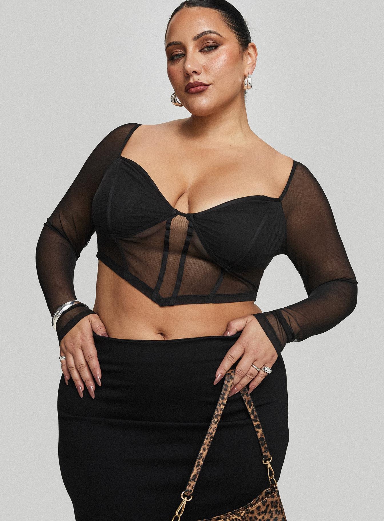 Karley Low Waist Mini Skirt Black Curve Product Image