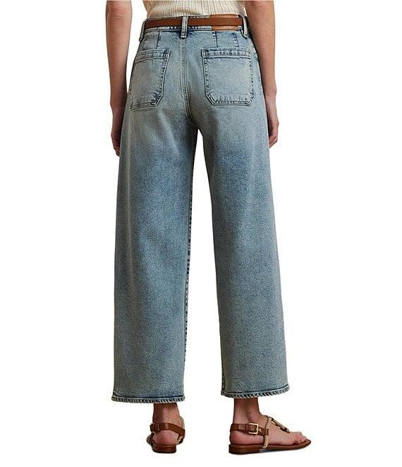 Lauren Ralph Lauren High-Rise Wide Leg Cropped Jeans Product Image