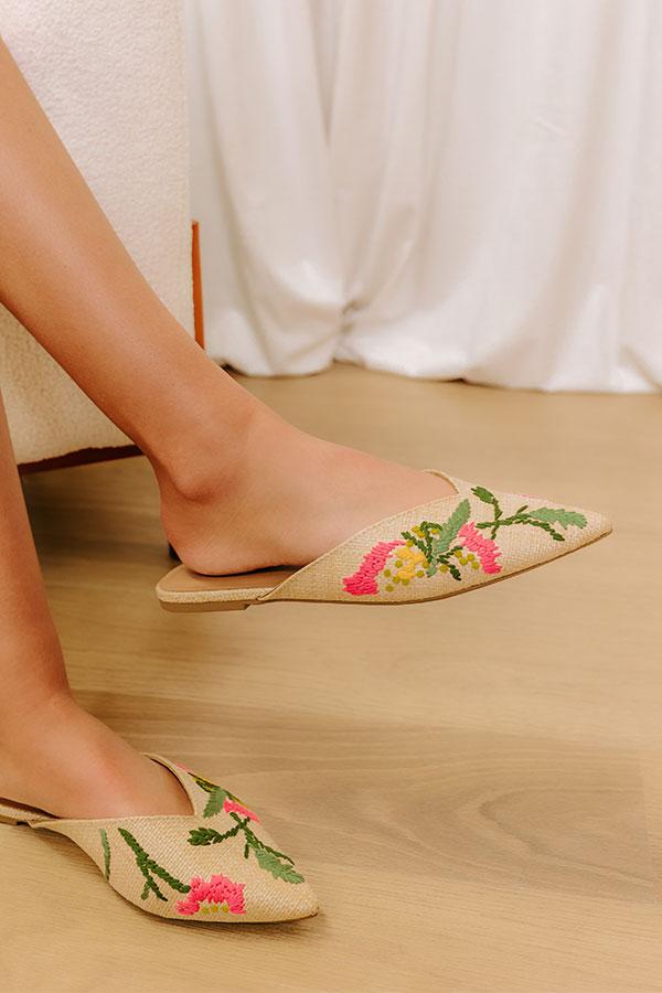 The Hazel Raffia Embroidered Flats Product Image