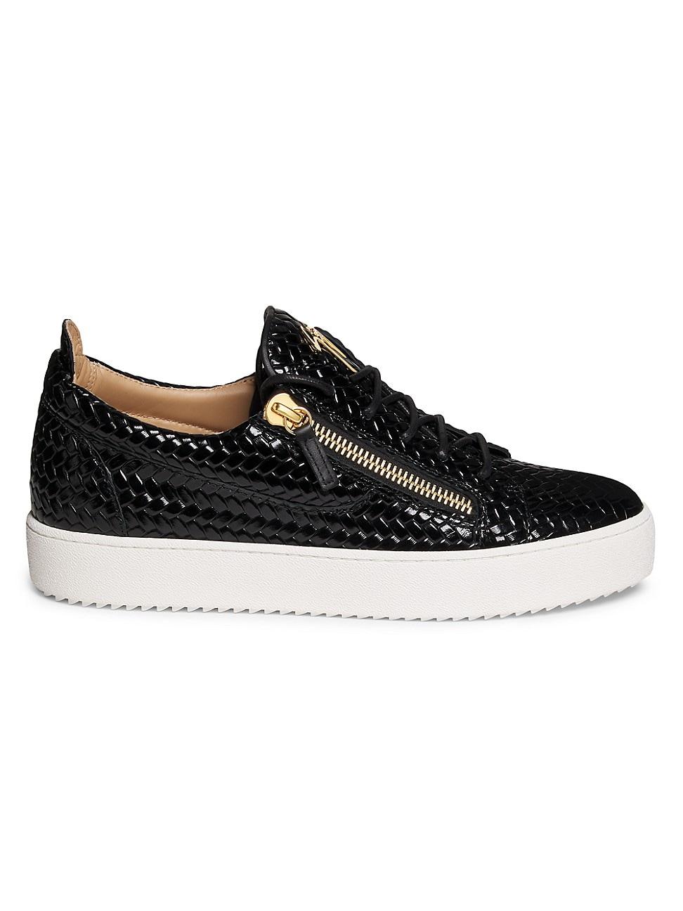 Mens Leather Zip Sneakers Product Image