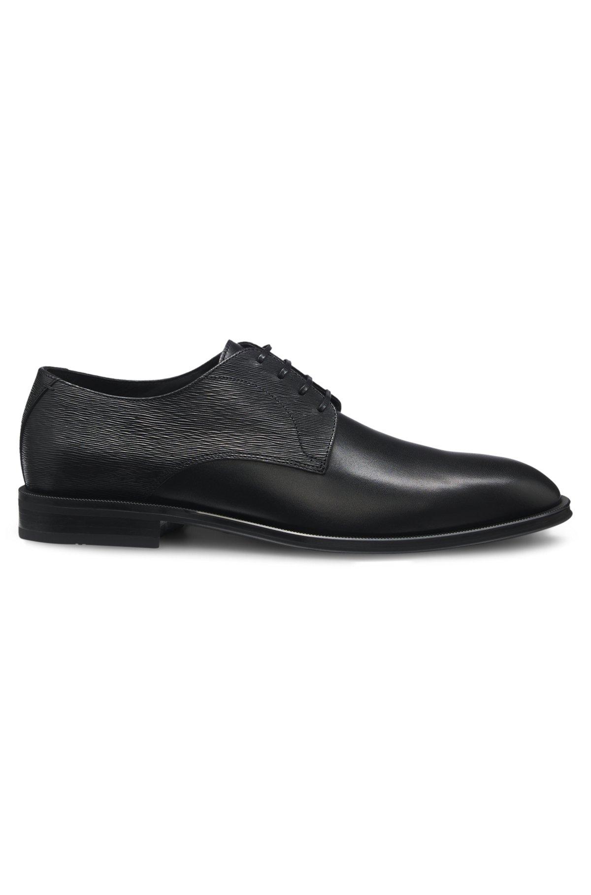 Plain and structured Derby shoes in leather Product Image