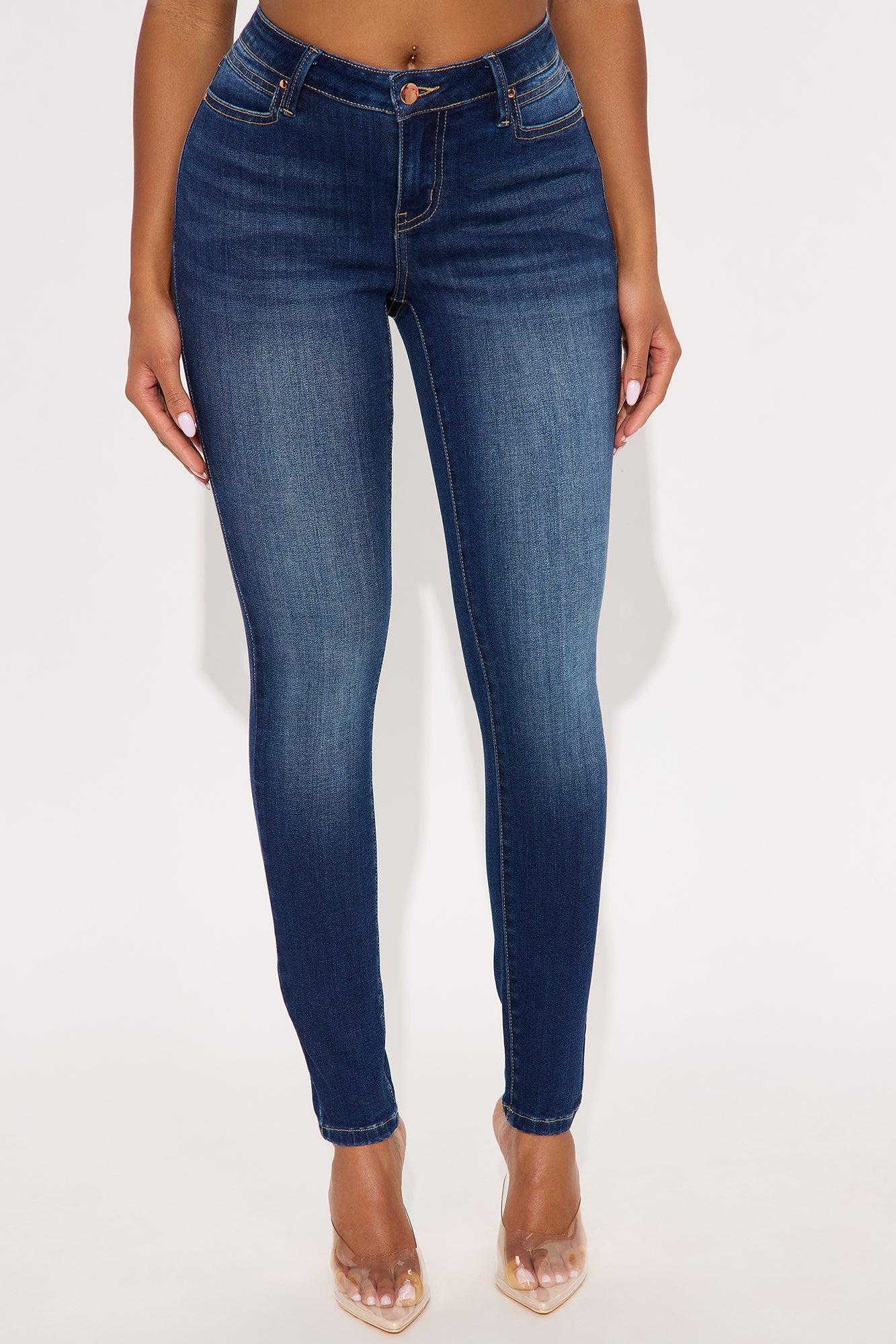 Do My Best Premium Low Waist Skinny Jeans - Dark Wash Female Product Image