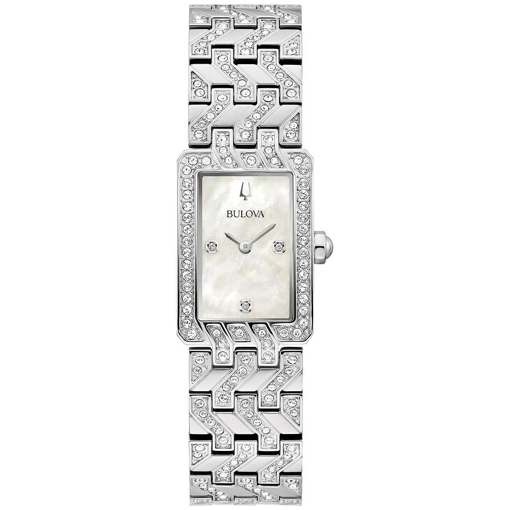Bulova Womens Classic Stainless Steel Crystal Accent Tank Bracelet Watch - 96L304 Gold Silver Product Image