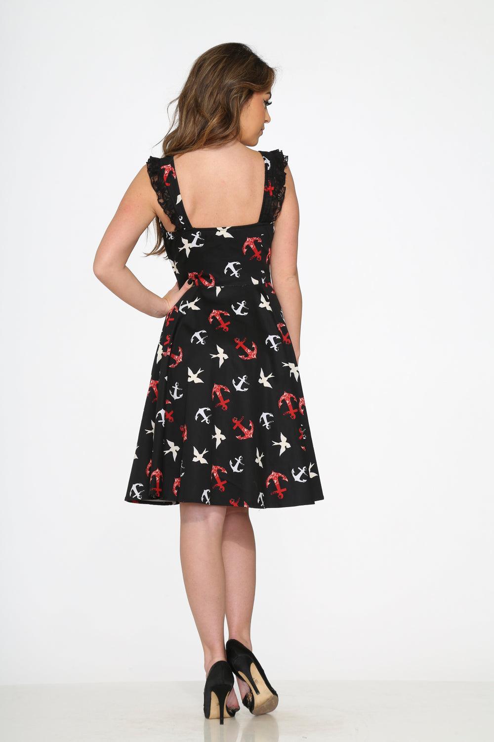 Black Swallow Swing Dress Product Image