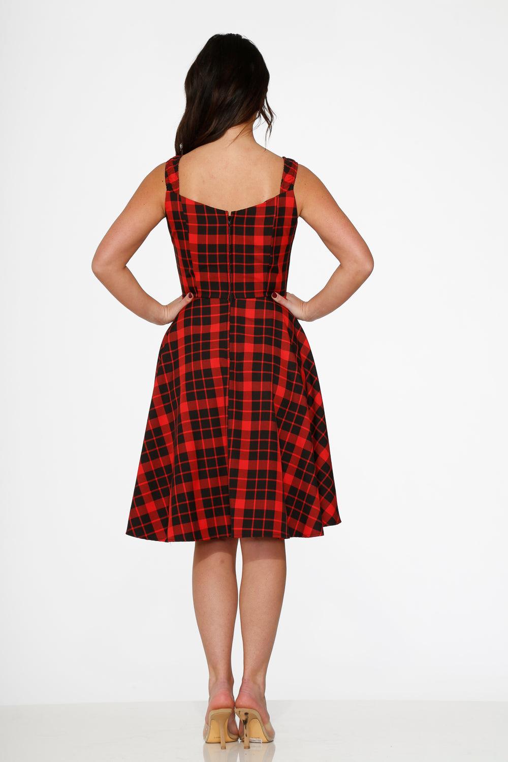 Red Plaid Swing Dress Product Image