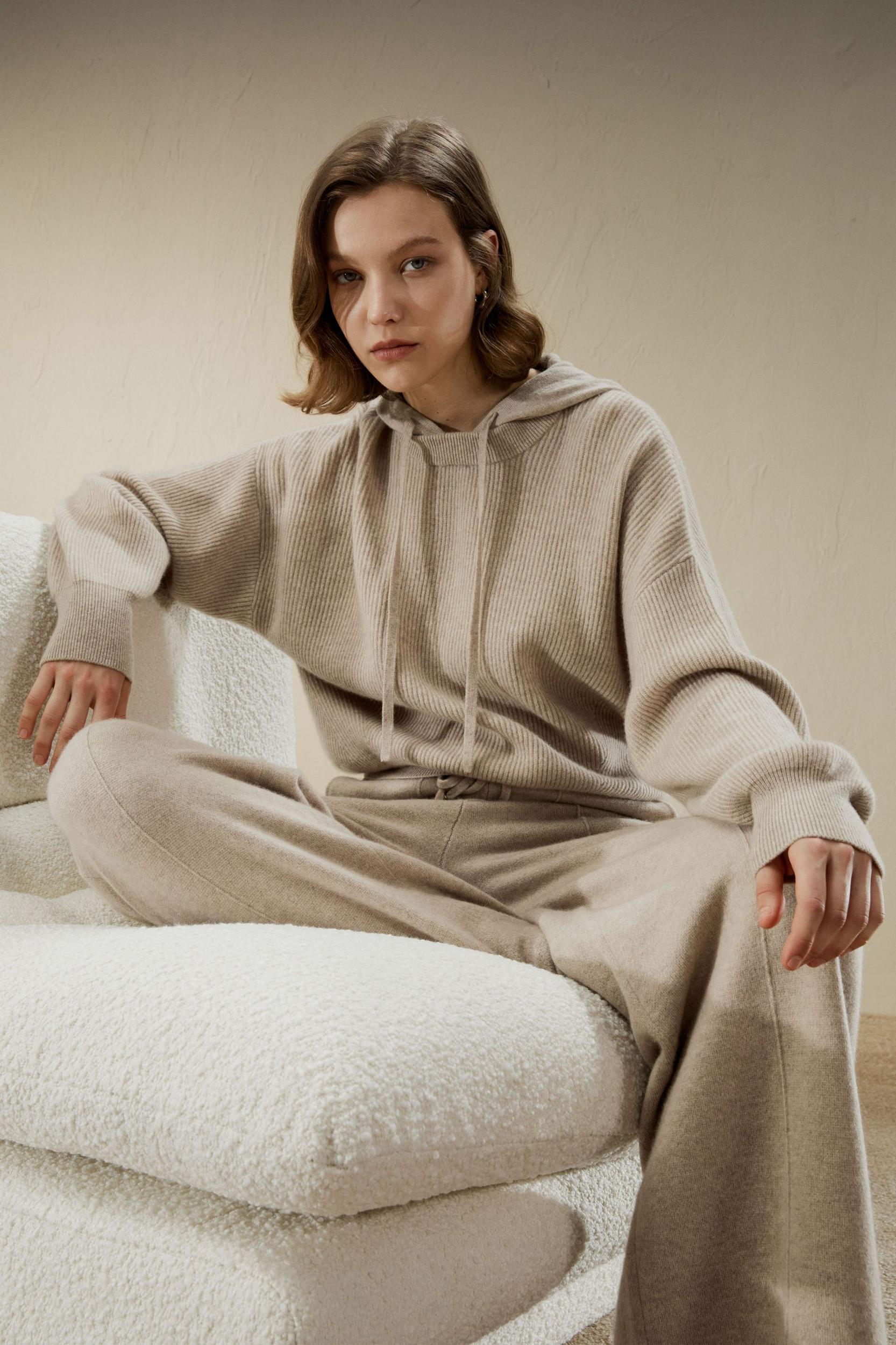 LILYSILK Cashmere Pant - for Women - White 100% Natural Cashmere - Breathable Regular Fit Pants S Product Image