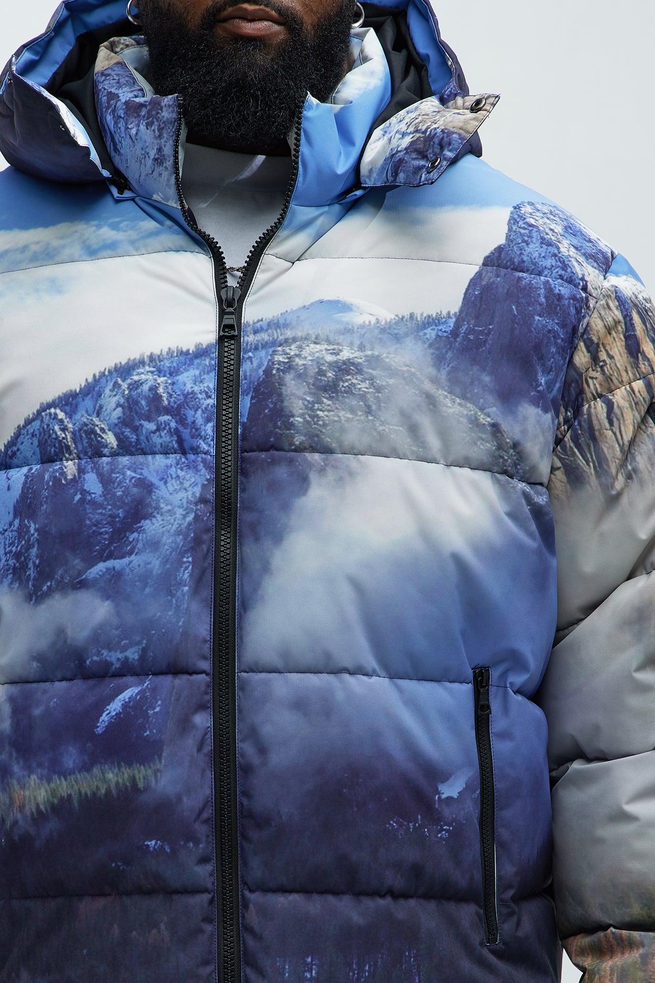 Big Sky Hooded Puffer Jacket - Blue/combo Male Product Image