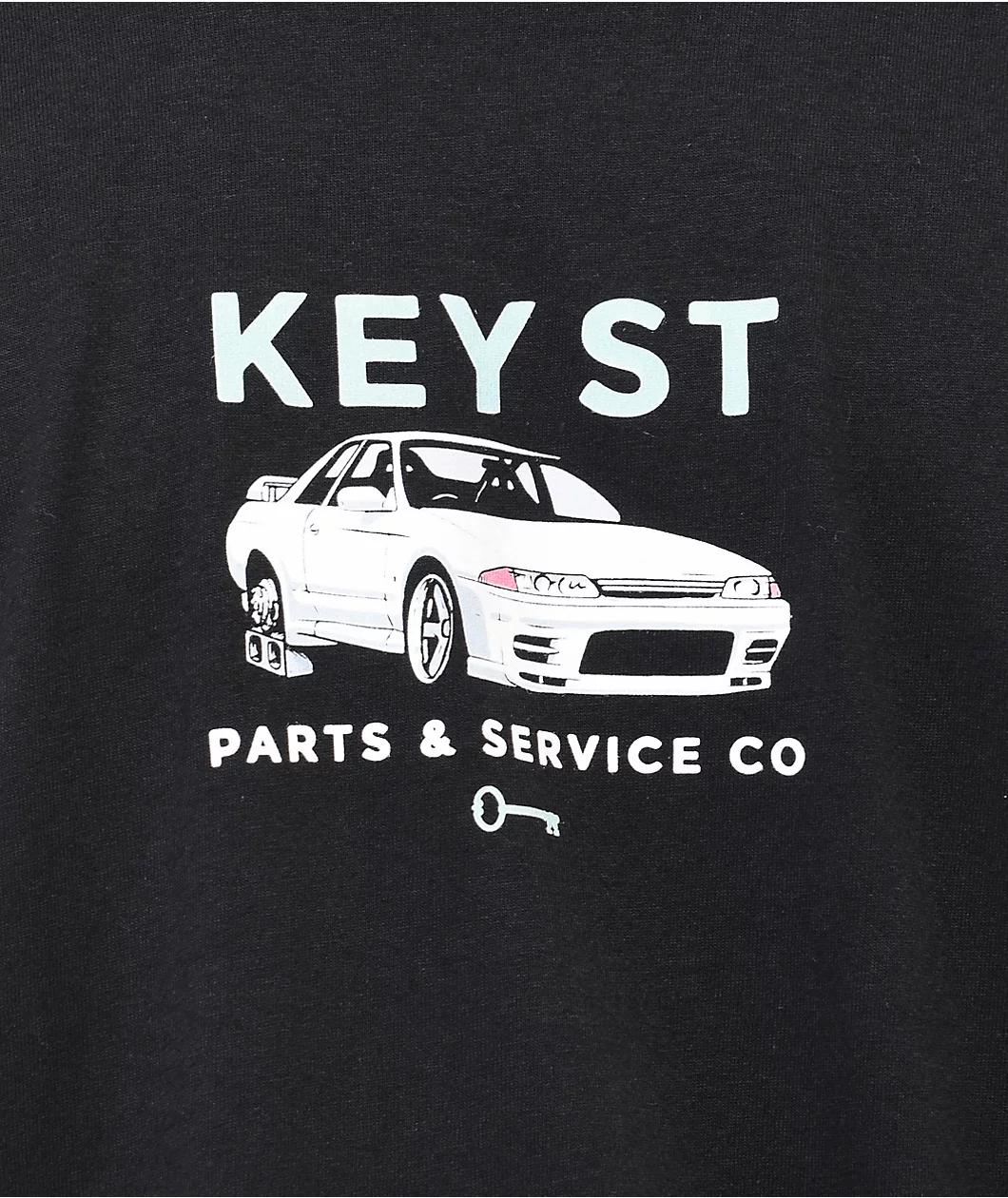 Key Street Parts & Services Black T-Shirt Product Image