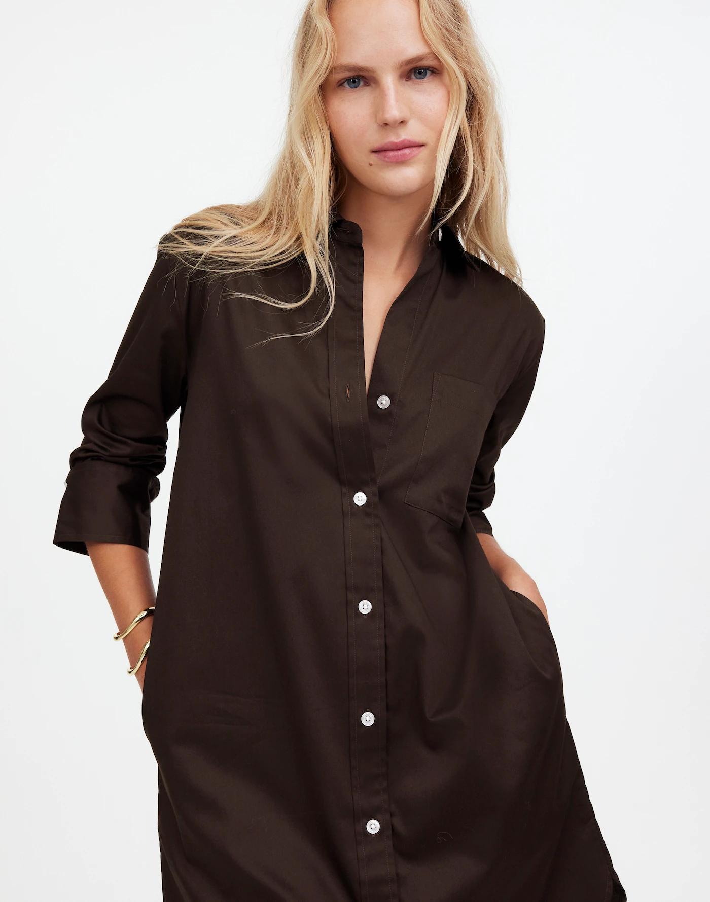 Y-Neck Relaxed Shirtdress Product Image