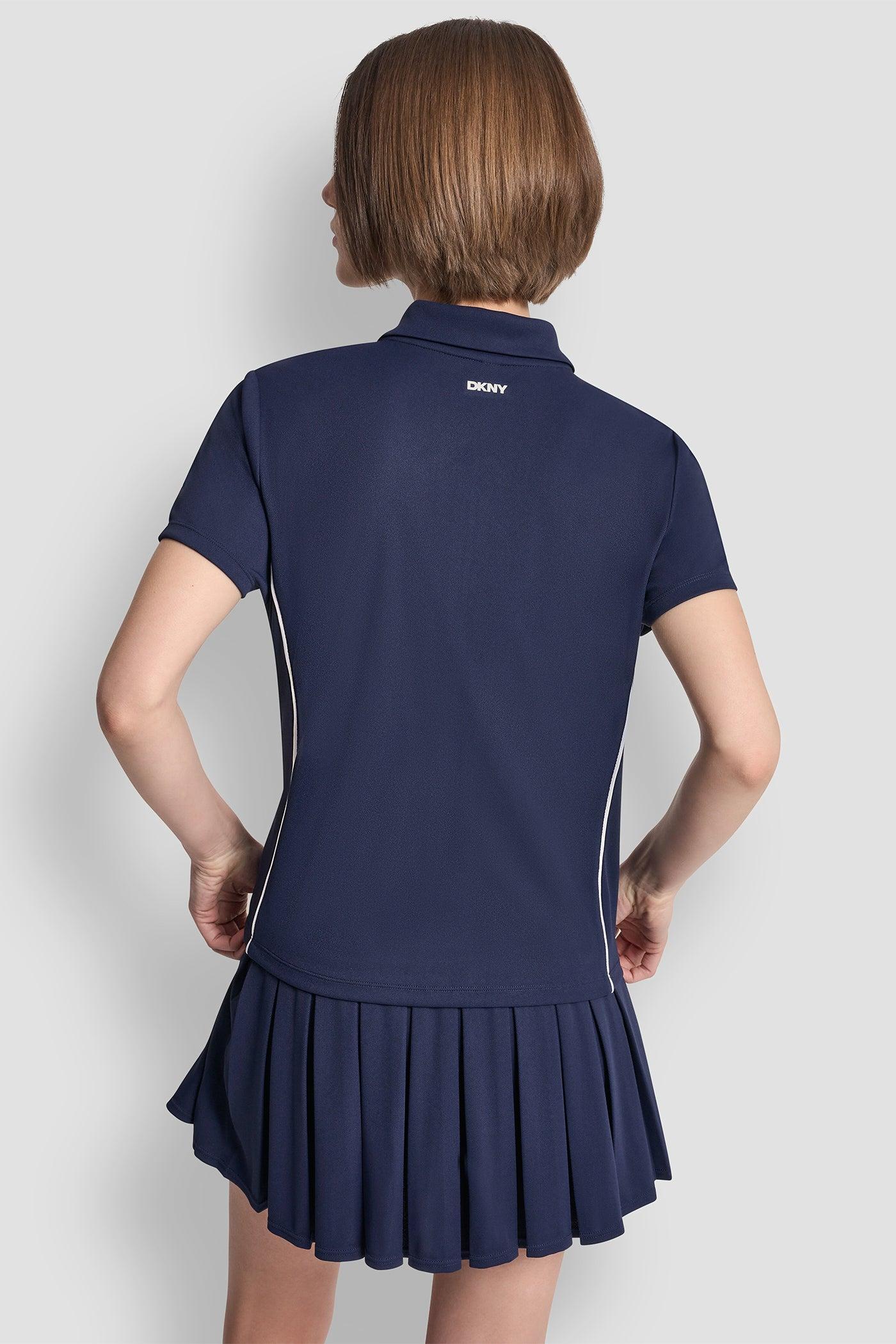 COURT PIQUÉ PIPED HALF-ZIP POLO Product Image
