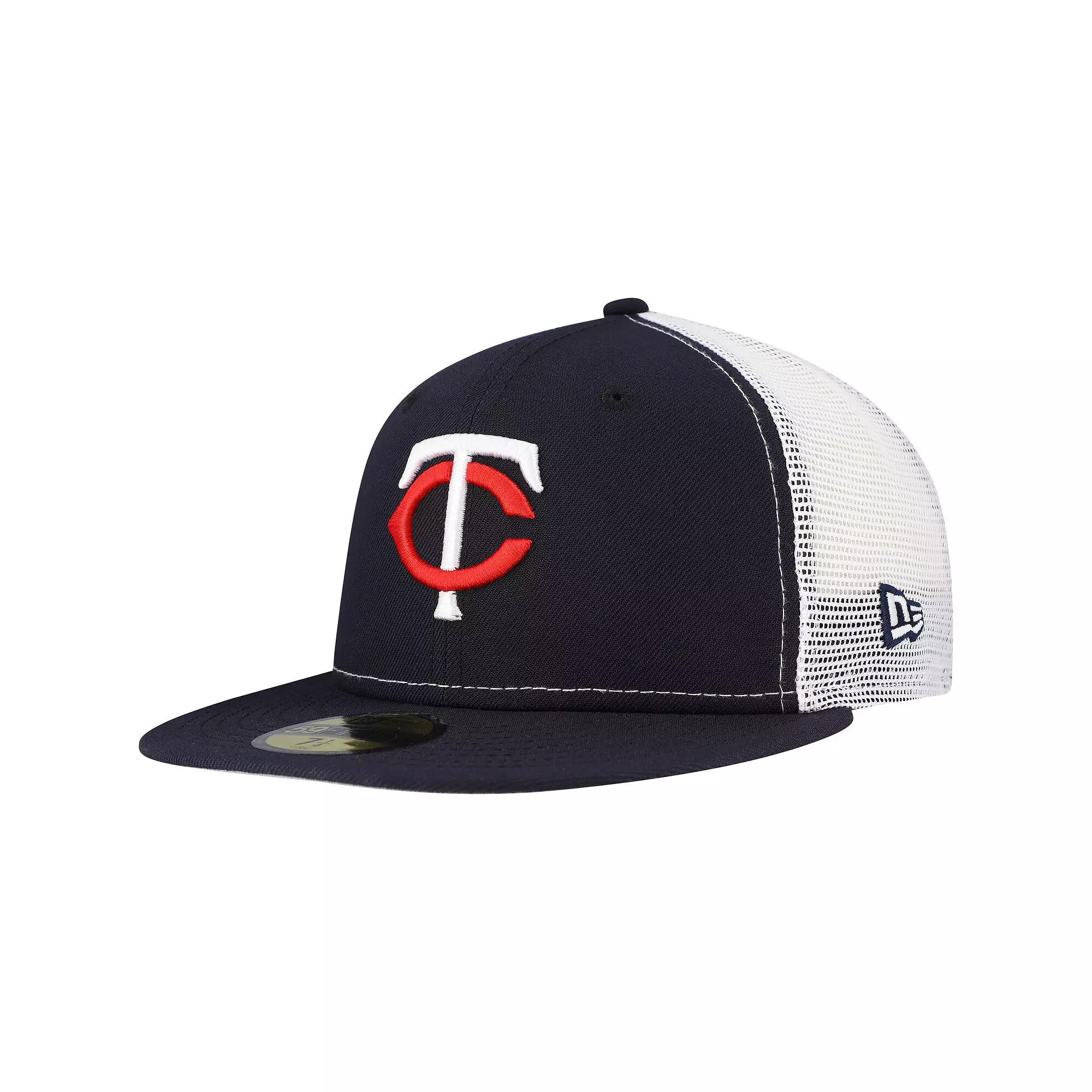 Men's New Era Navy Minnesota Twins Team Color 59FIFTY Trucker Fitted Hat,  Product Image