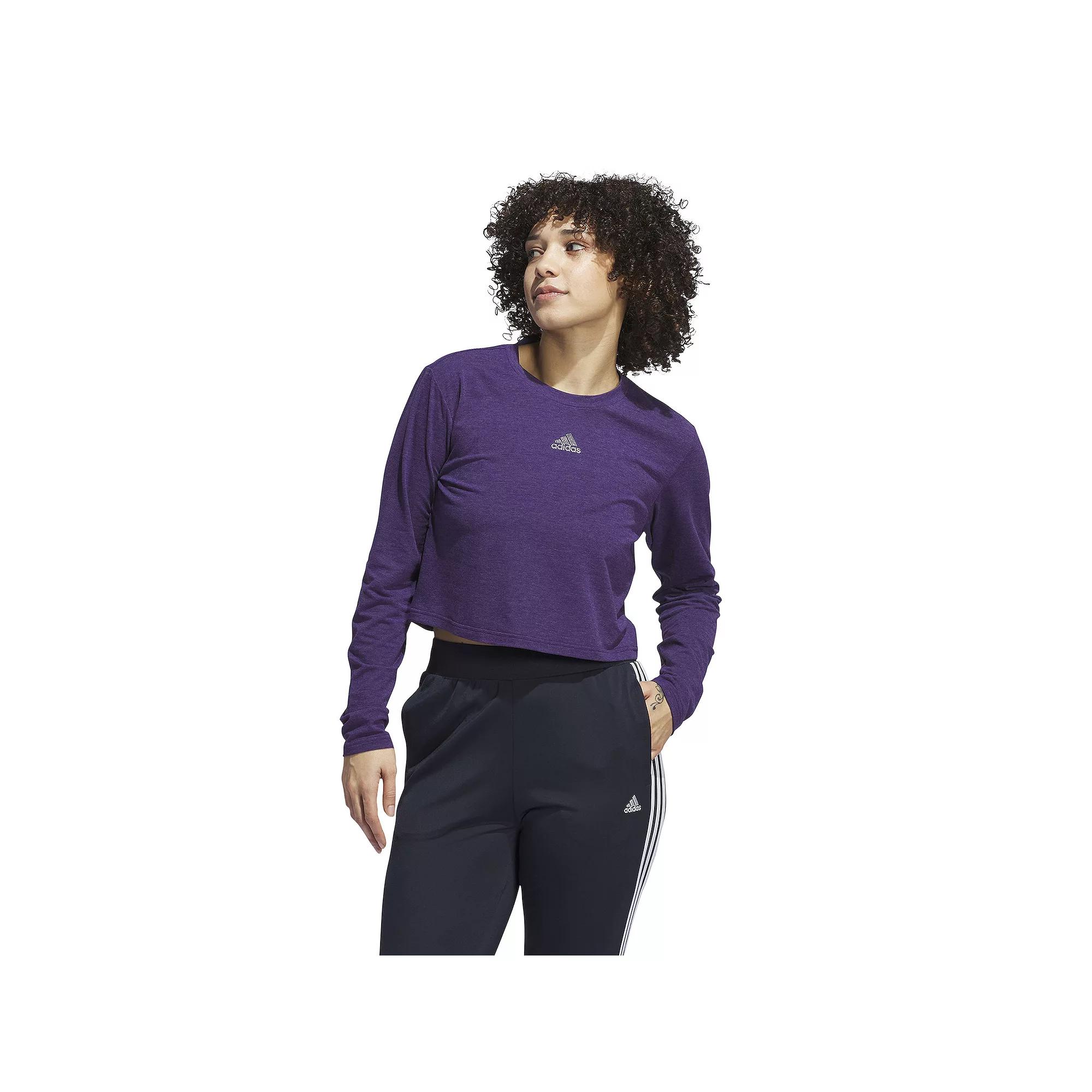 Women's adidas Y2K Glam Sportswear Long Sleeve T-Shirt, Size: XXL, Dark Purple Product Image
