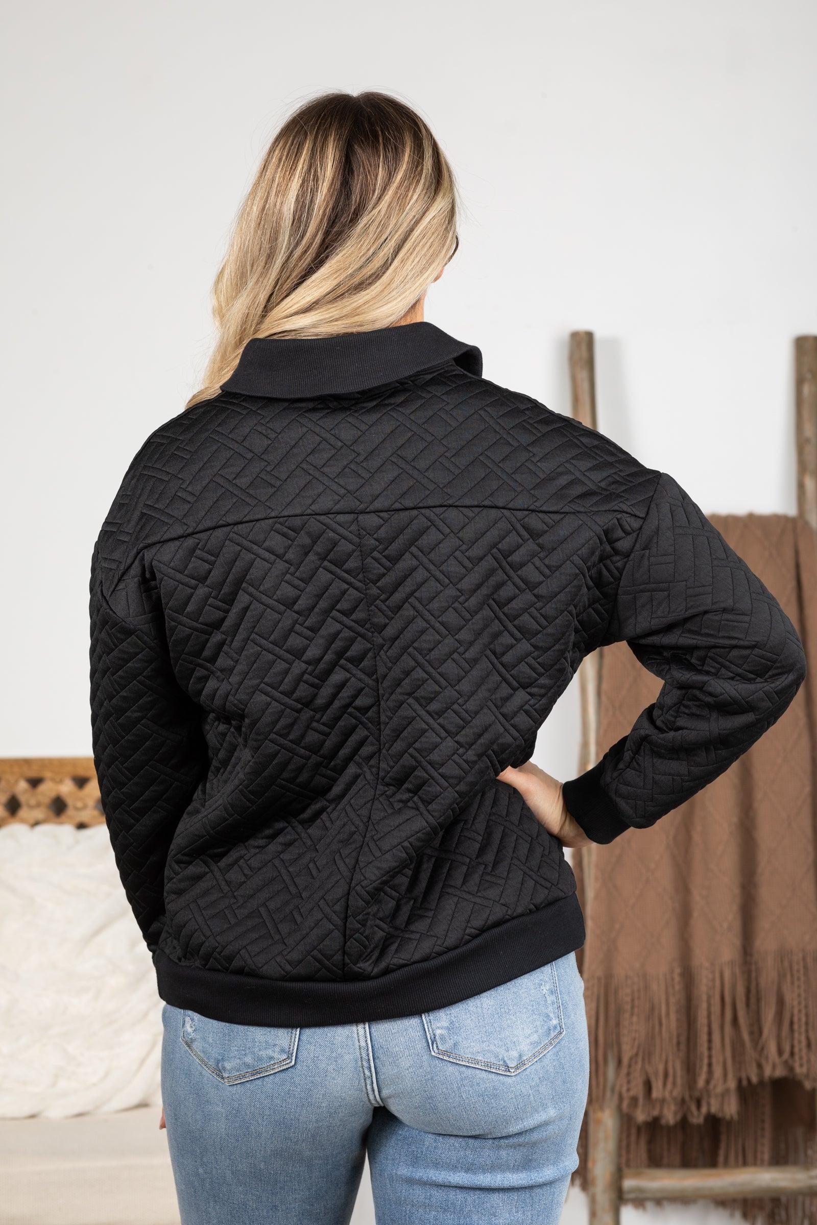 Soft Quilted Pullover With Collar Product Image