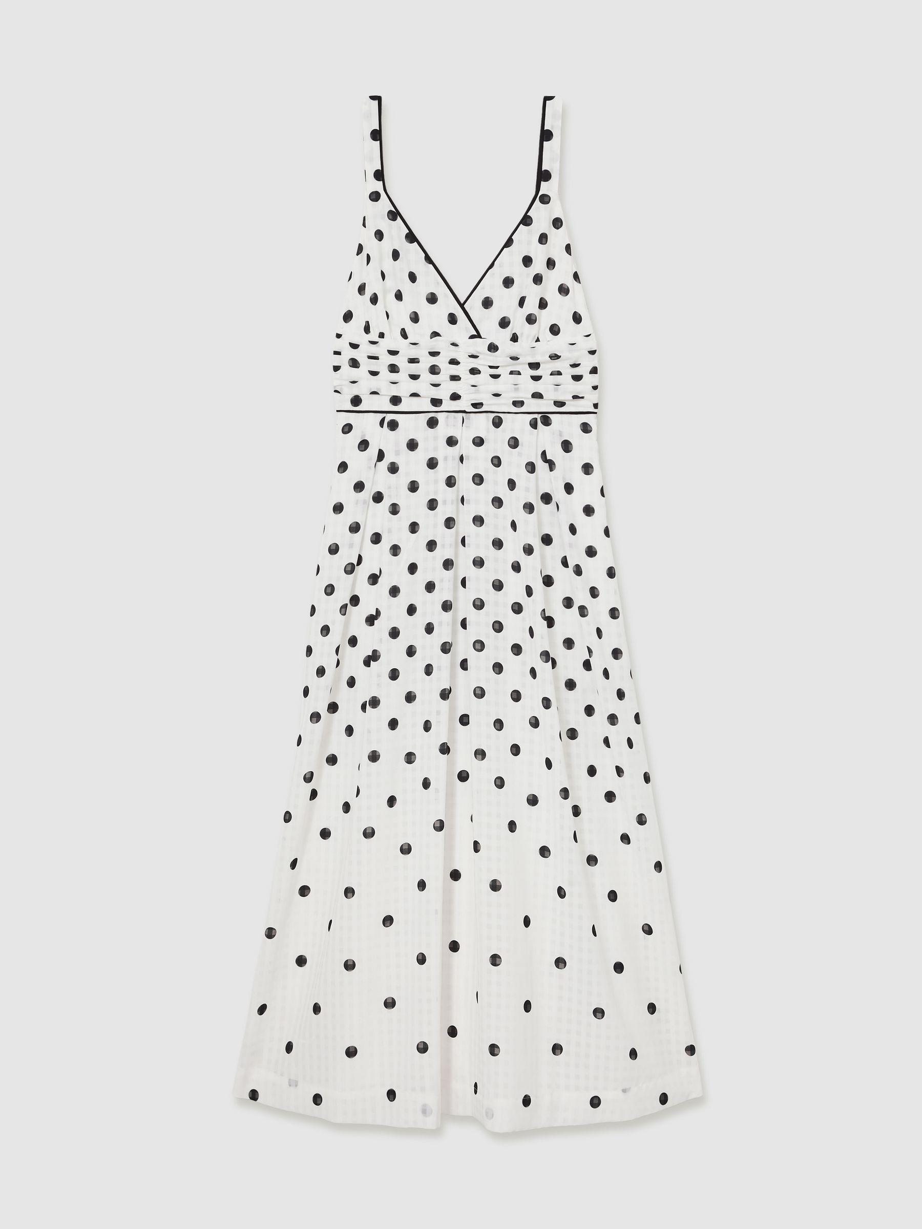 Polka Dot Midi Dress in Black/White Product Image