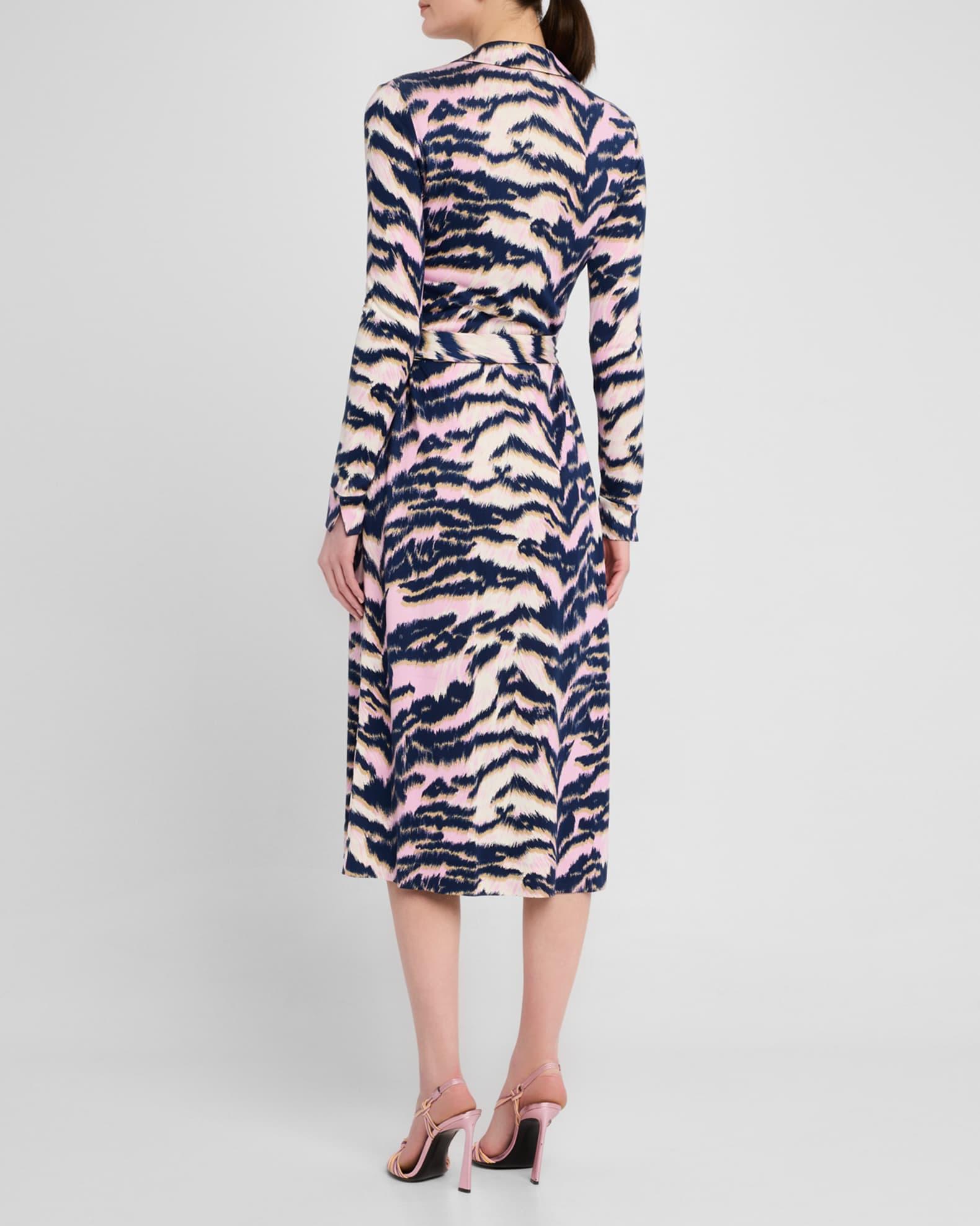 Abigail Tiger-Print Midi Wrap Dress Product Image
