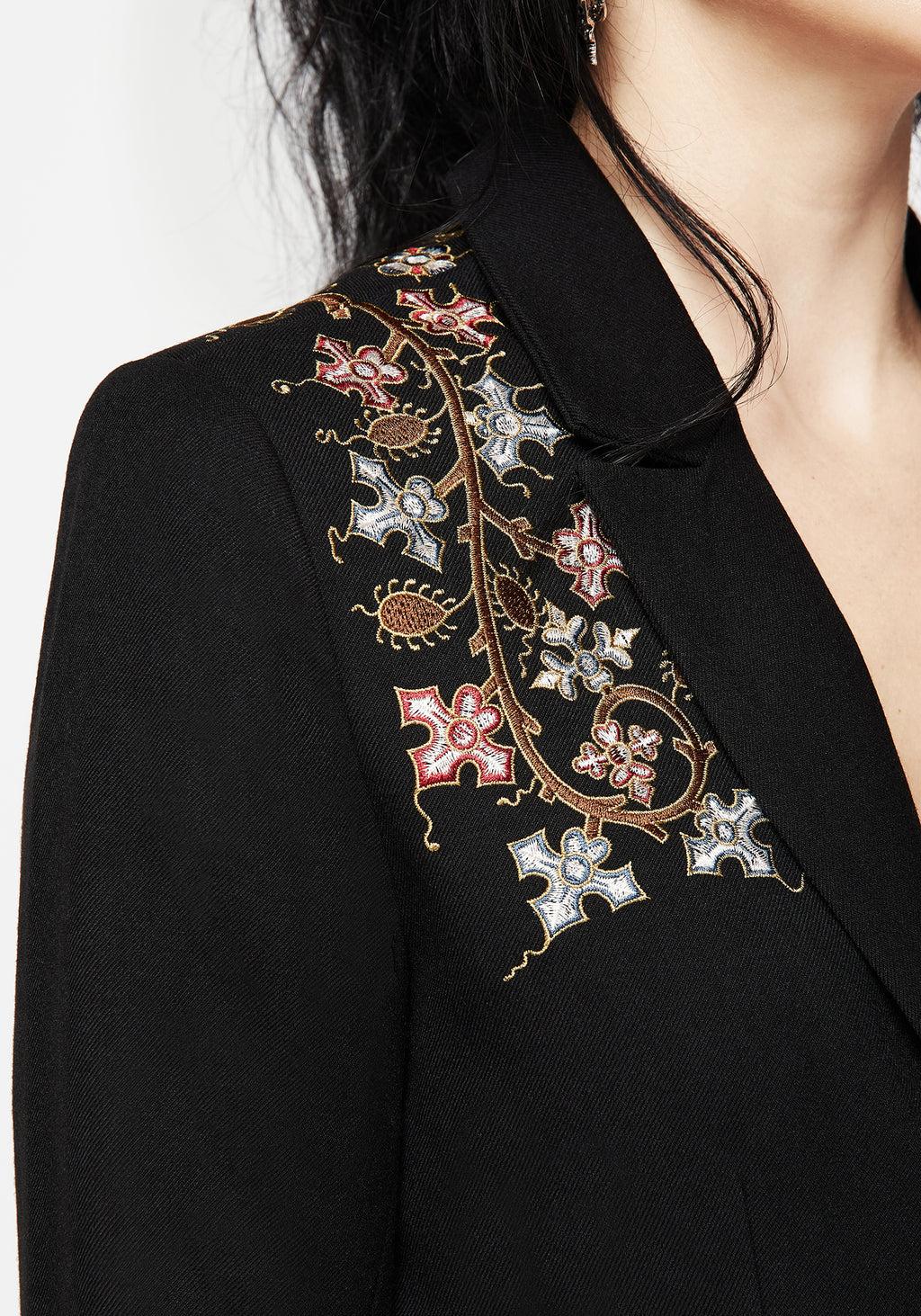 Nasturtium Floral Embroidered Relaxed Blazer Product Image