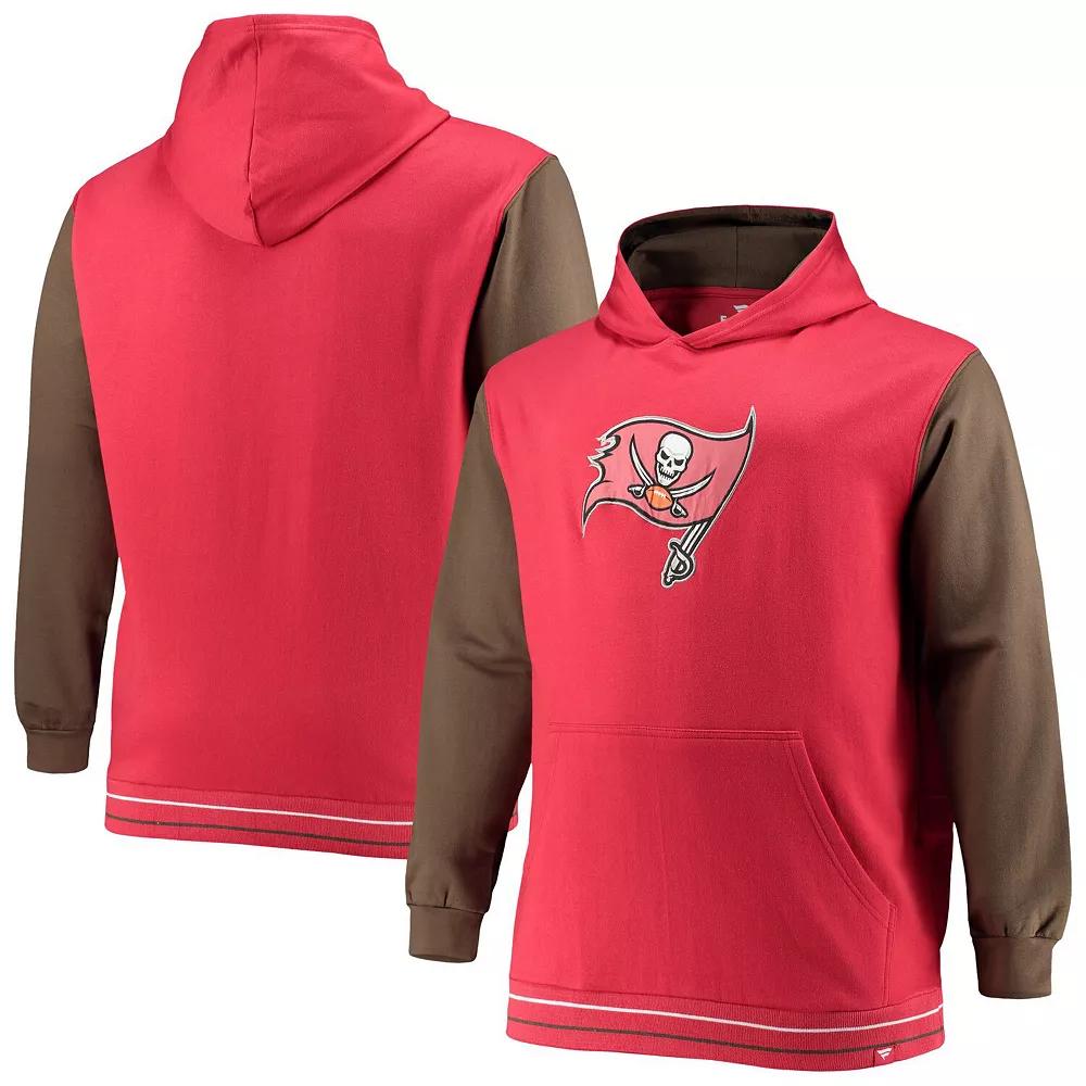 Men's Fanatics Red/Pewter Tampa Bay Buccaneers Big & Tall Block Party Pullover Hoodie,  Product Image