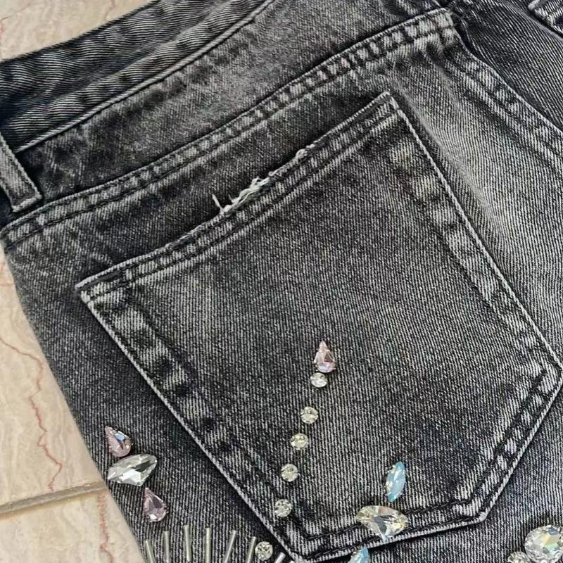 Men's Street Heavy Diamond Denim Shorts Product Image