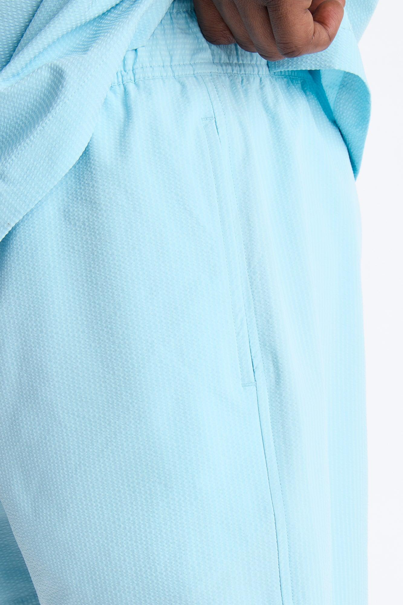 Seersucker Swim Trunk 6″ - Light Blue Product Image