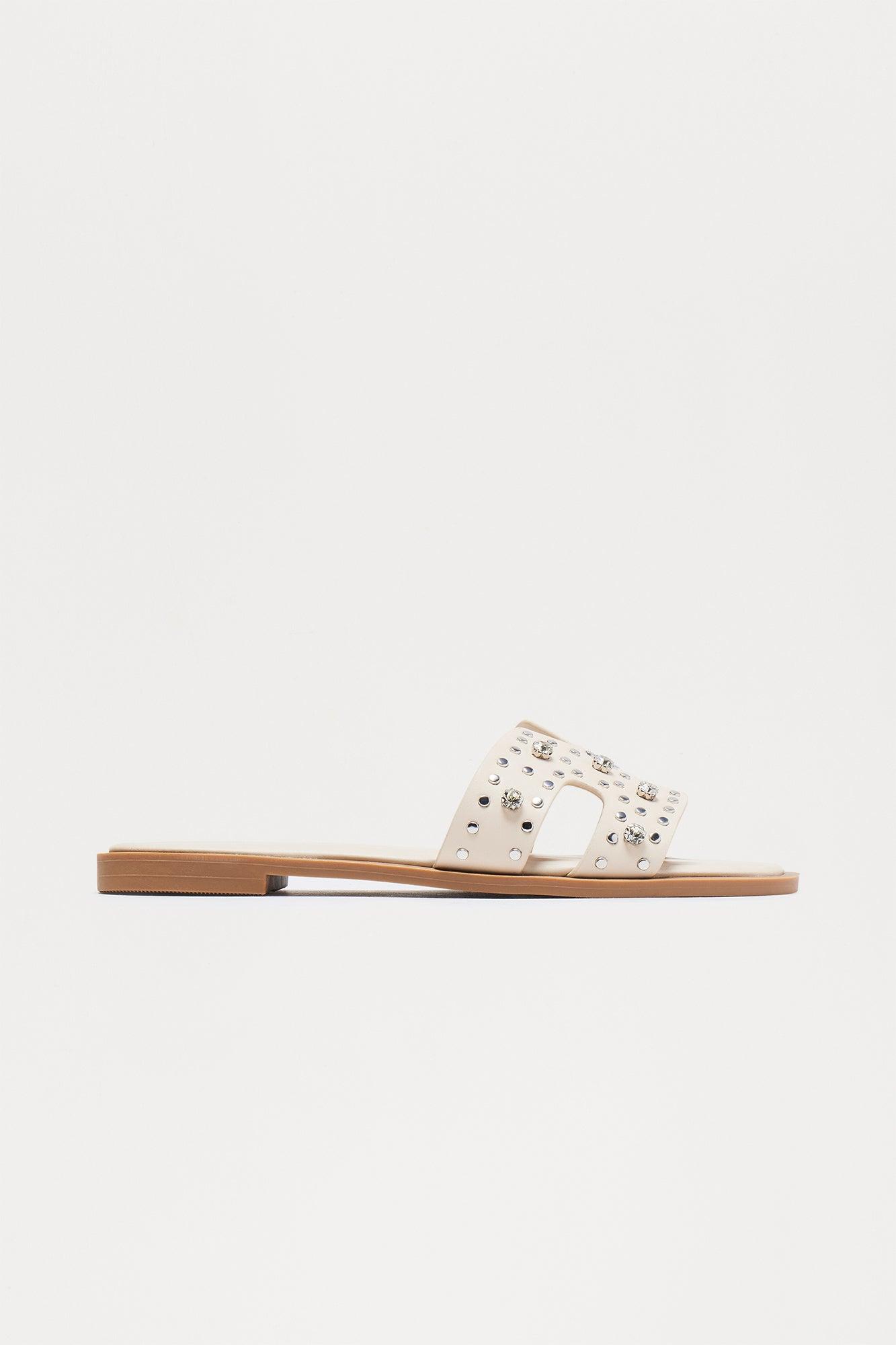 Pepper Studded Sandals - White Product Image