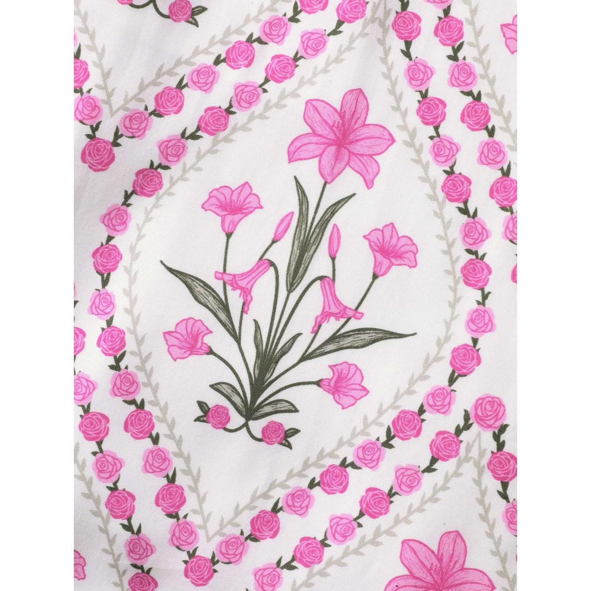 Plus Size Floral Print Pockets Midi Dress Lilac Women Heart neckline Cap Sleeve Curvy BloomChic 28/5X Product Image