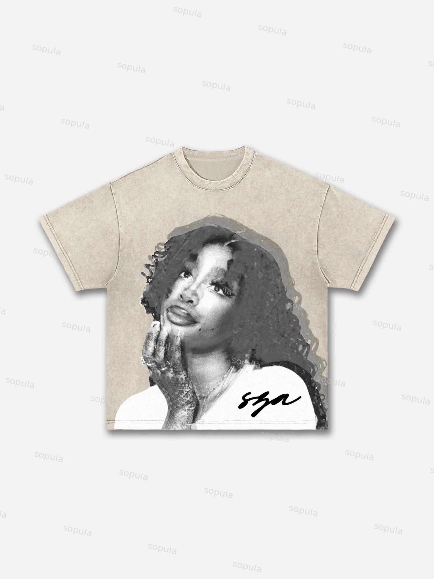 Sopula Vintage Sza Graphic Washed T-Shirt Product Image