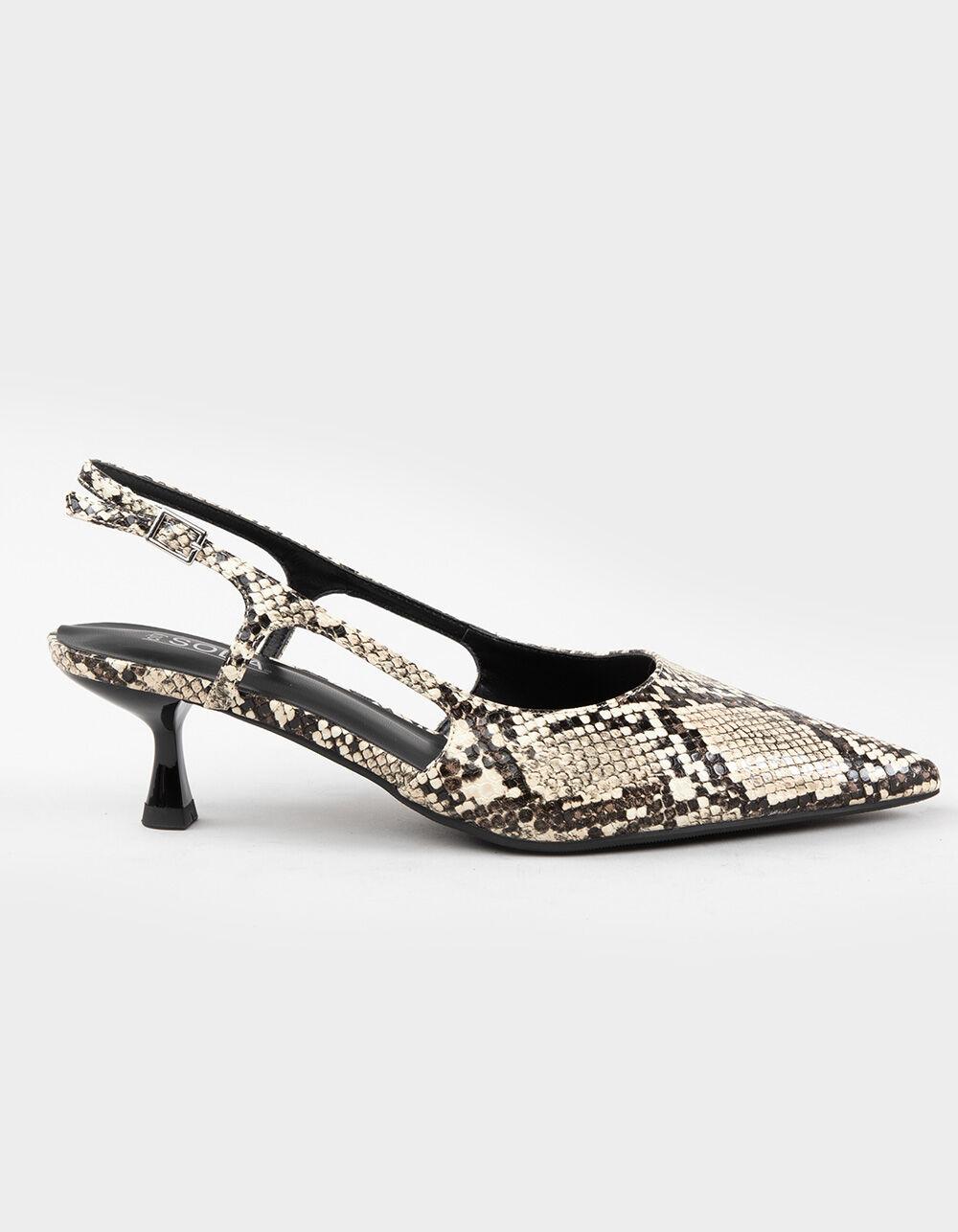 SODA Bell Womens Slingback Kitten Heels - SNAKE Product Image