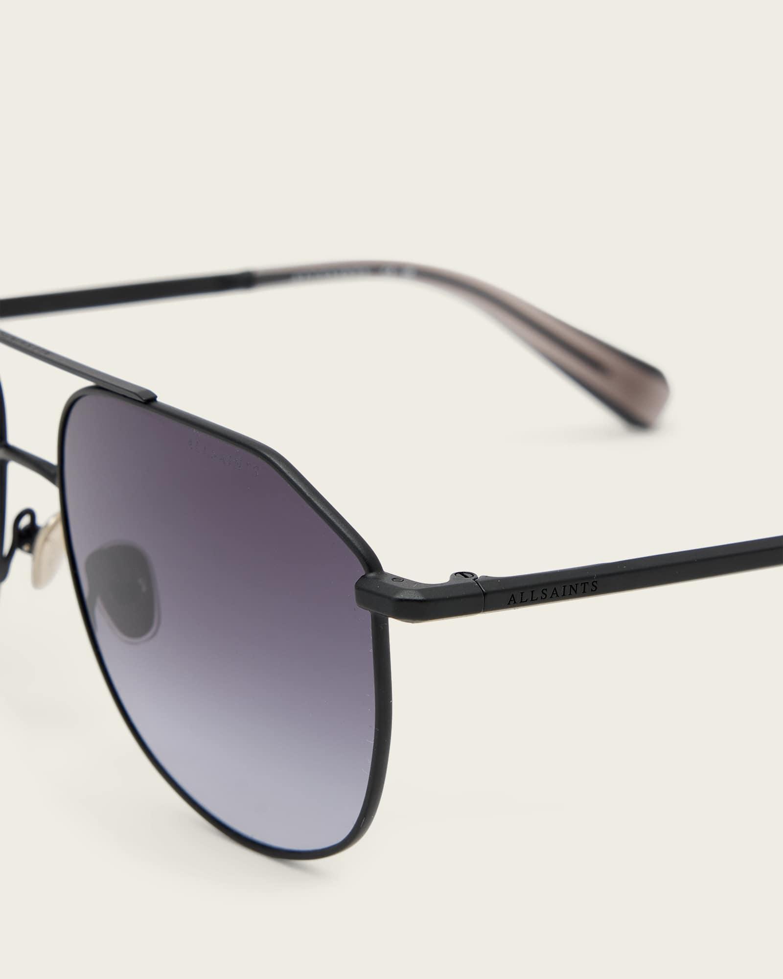 Avie Square Visor Sunglasses CRYSTAL BURGUNDY | ALLSAINTS US Product Image
