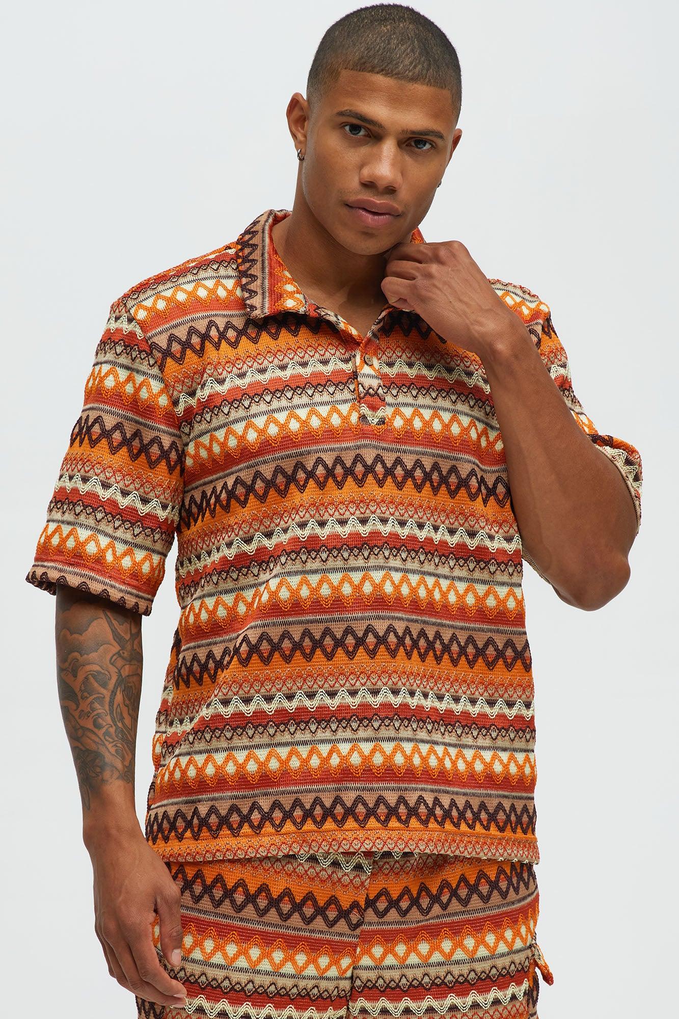 Sunset Short Sleeve Polo - Brown/combo Male Product Image