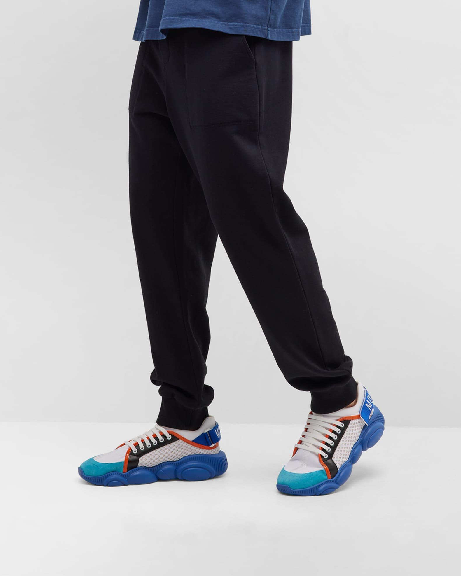 Men's Mixed Media Teddy Low-Top Sneakers Product Image