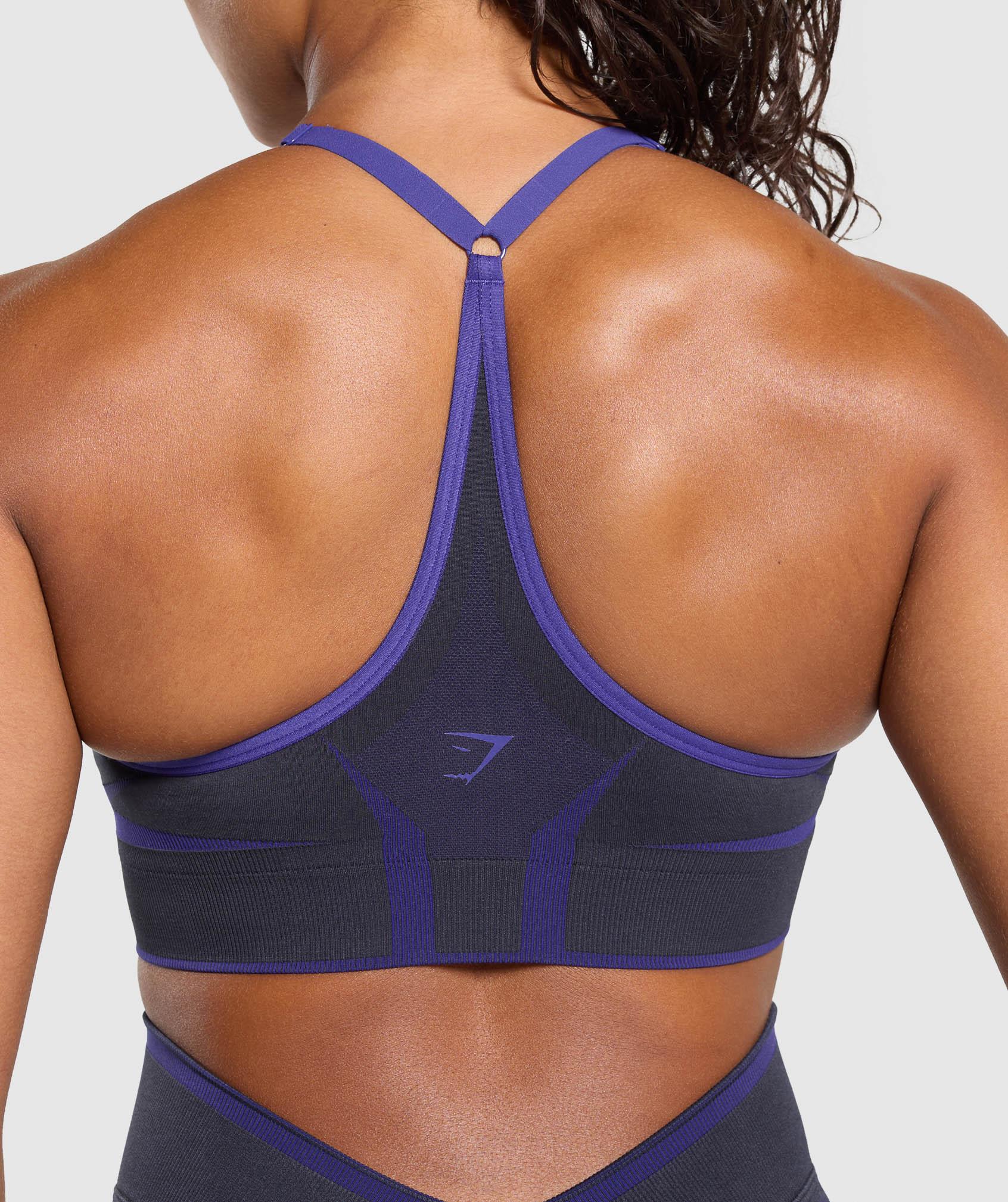 Gymshark Apex Lift  Seamless Sports Bra - Heavy Blue/Cobalt Purple Female Product Image