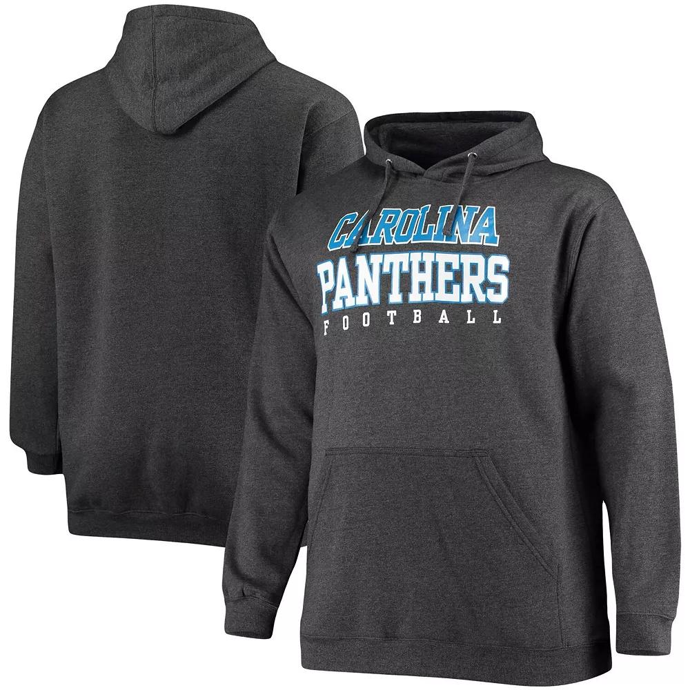 Men's Fanatics Branded Heathered Charcoal Carolina Panthers Big & Tall Practice Pullover Hoodie, Size: 2XLT Product Image