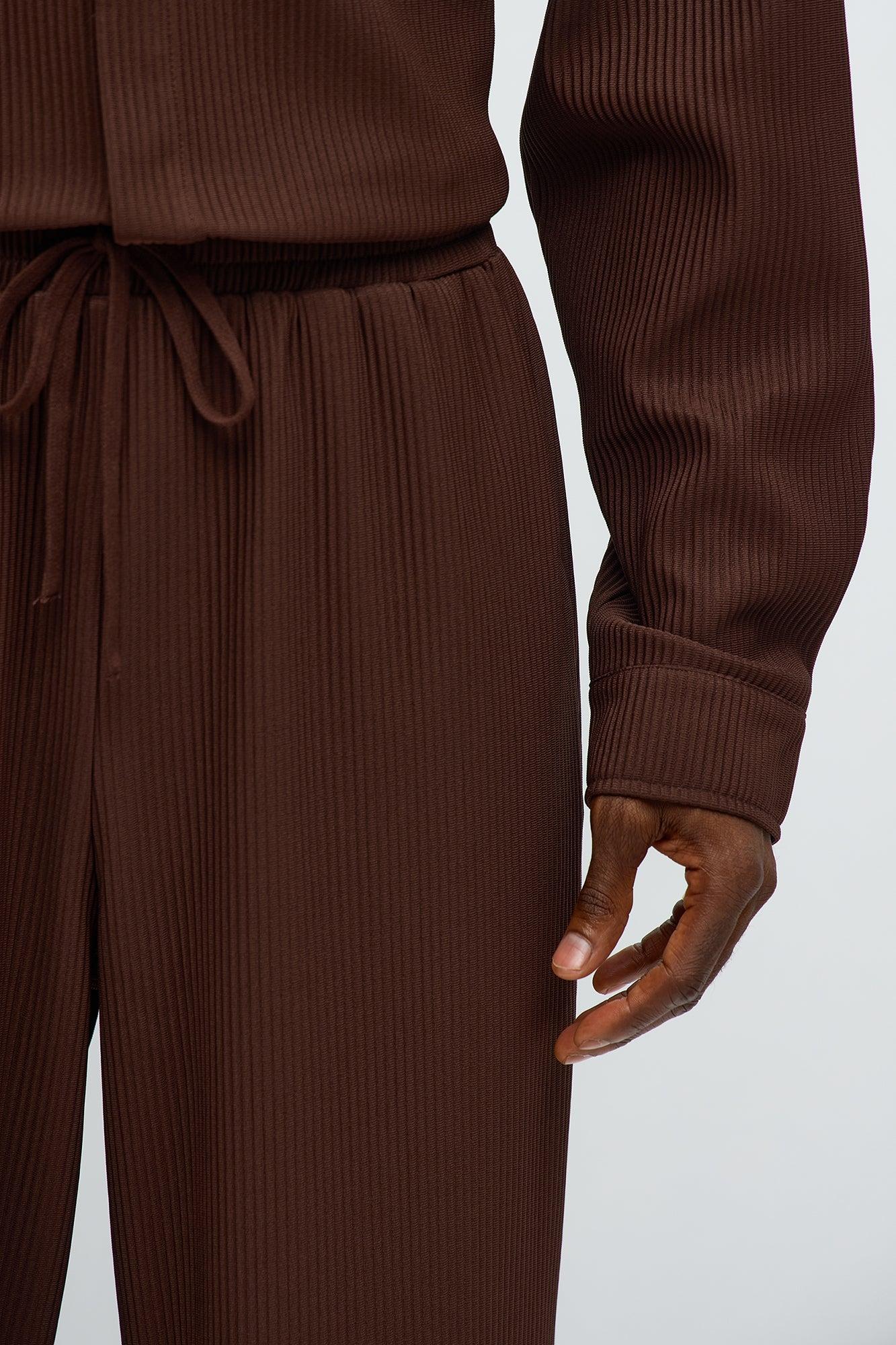 Show Up Baggy Elastic Waist Pant - Brown Male Product Image