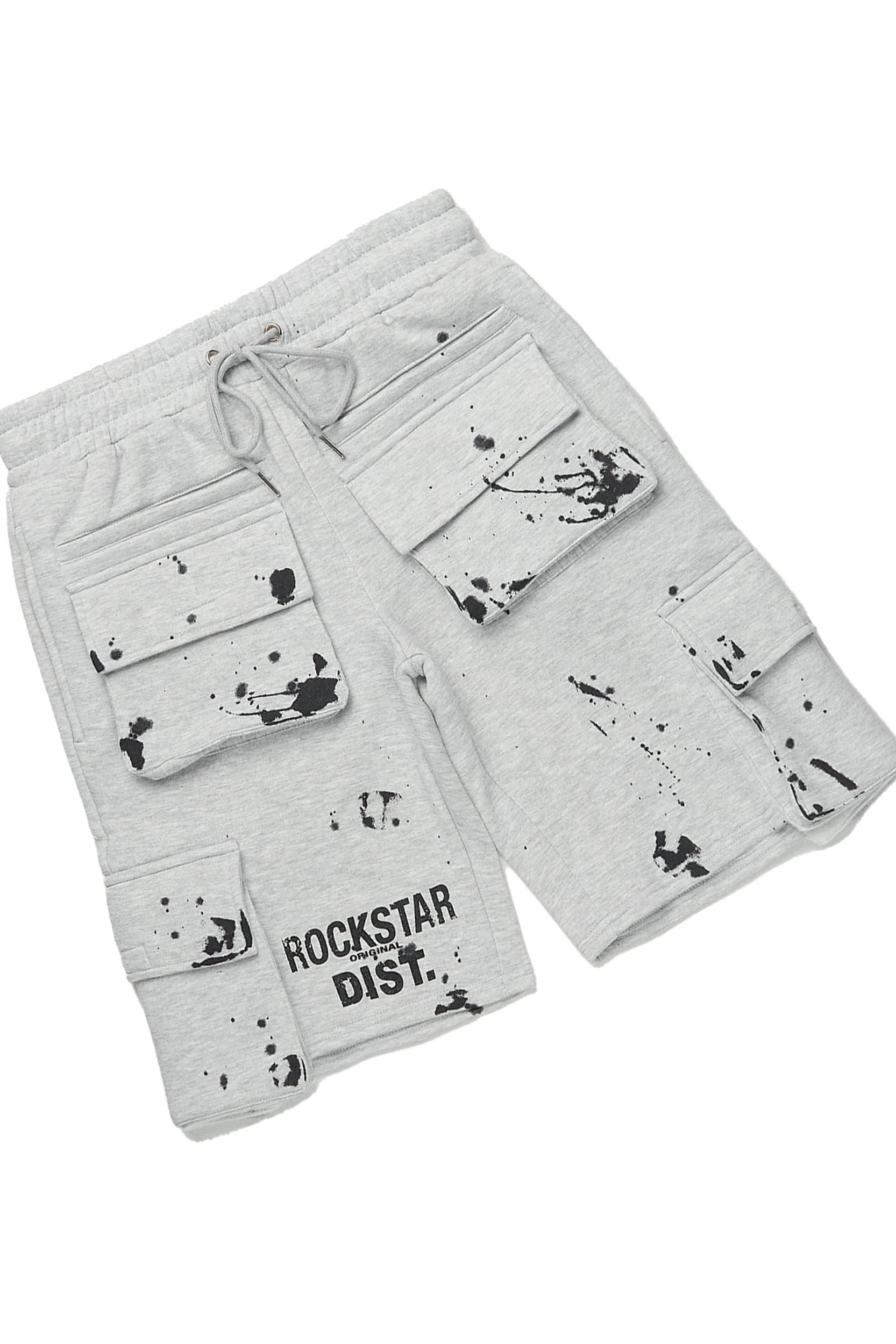 Raffer Heather Grey/Black T-Shirt Cargo Shorts Set Male Product Image