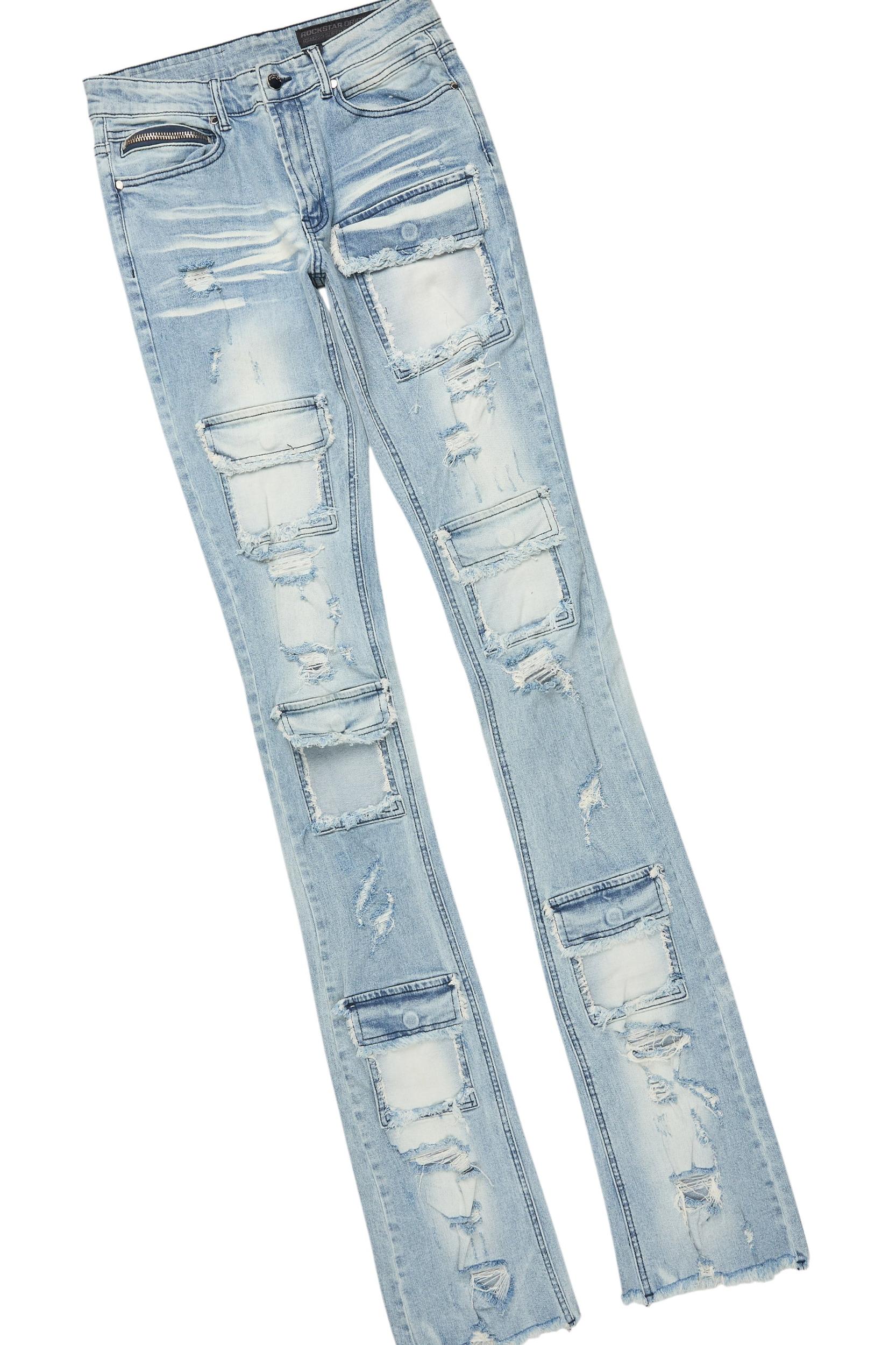 Bubble White/Pink T-Shirt/Super Stacked Flare Jean Bundle Male Product Image