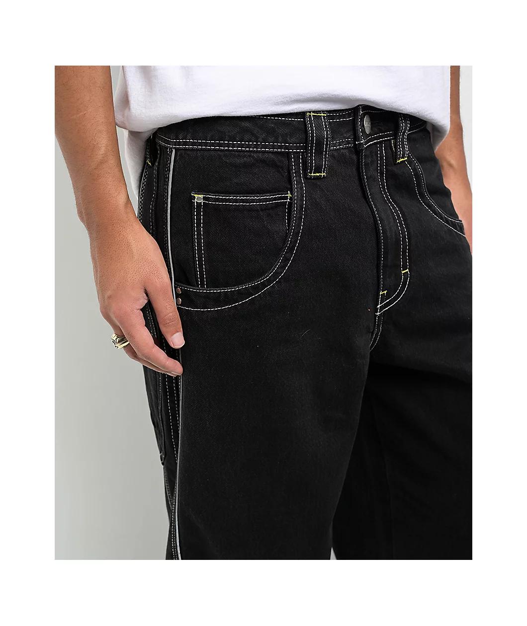 A.LAB Mega Piped Black Jeans Product Image