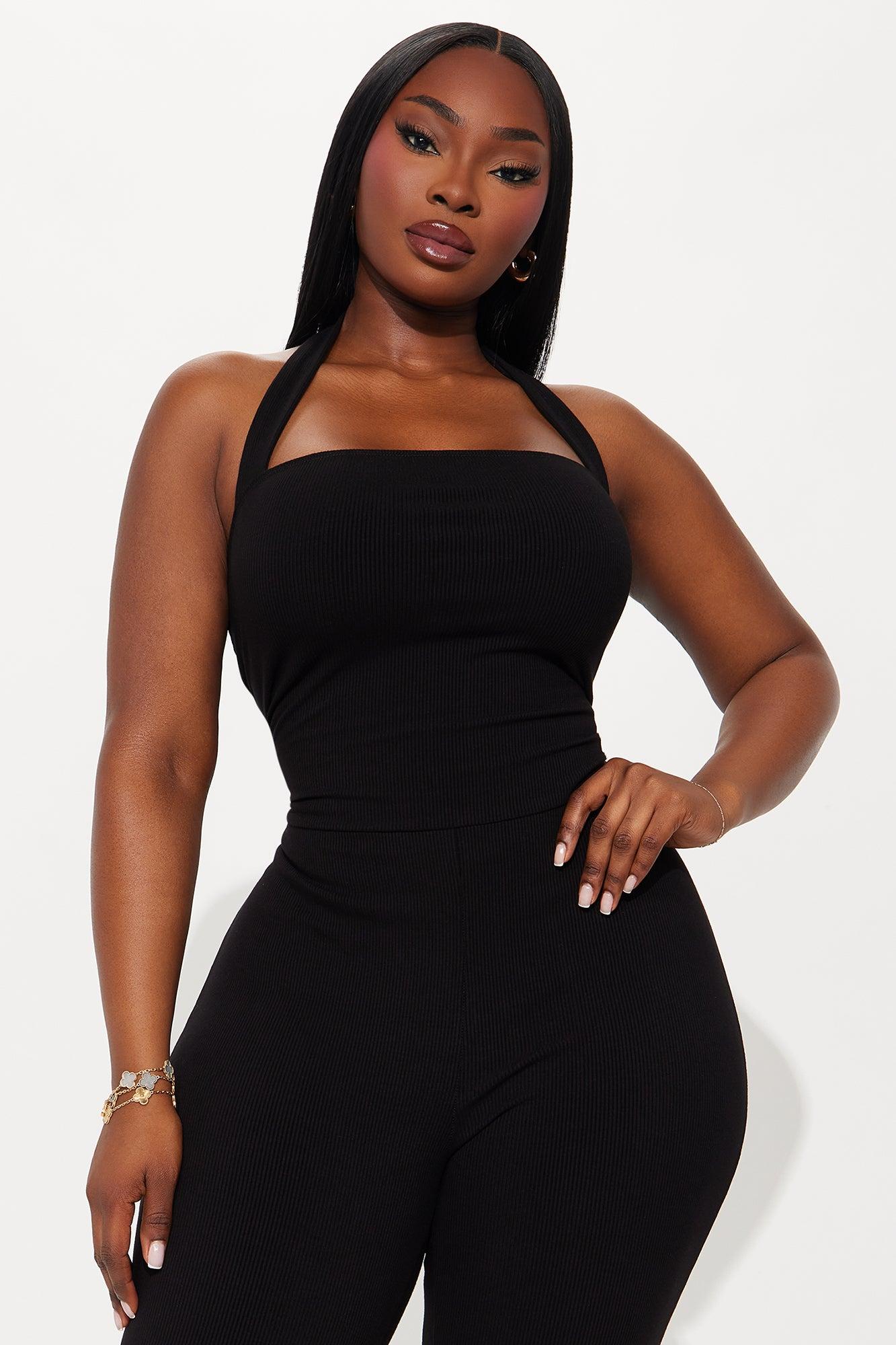 Amara Snatched Halter Jumpsuit - Black Female Product Image