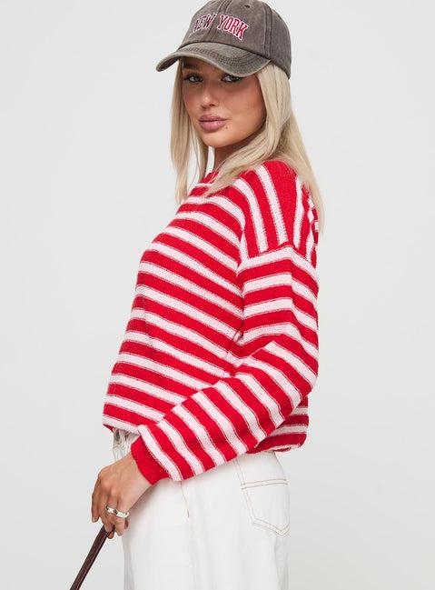 Freeze Knit Sweater Red Product Image