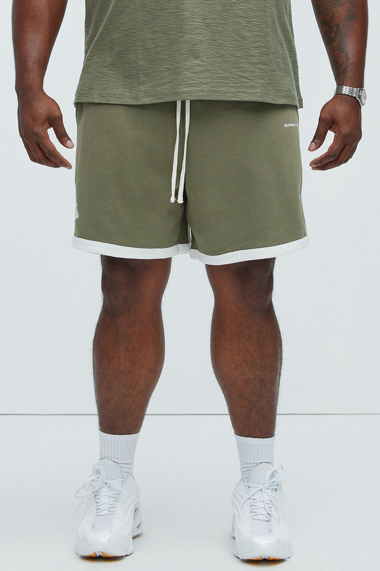 Tyson Contrast Warm Up Shorts - Olive/combo Product Image