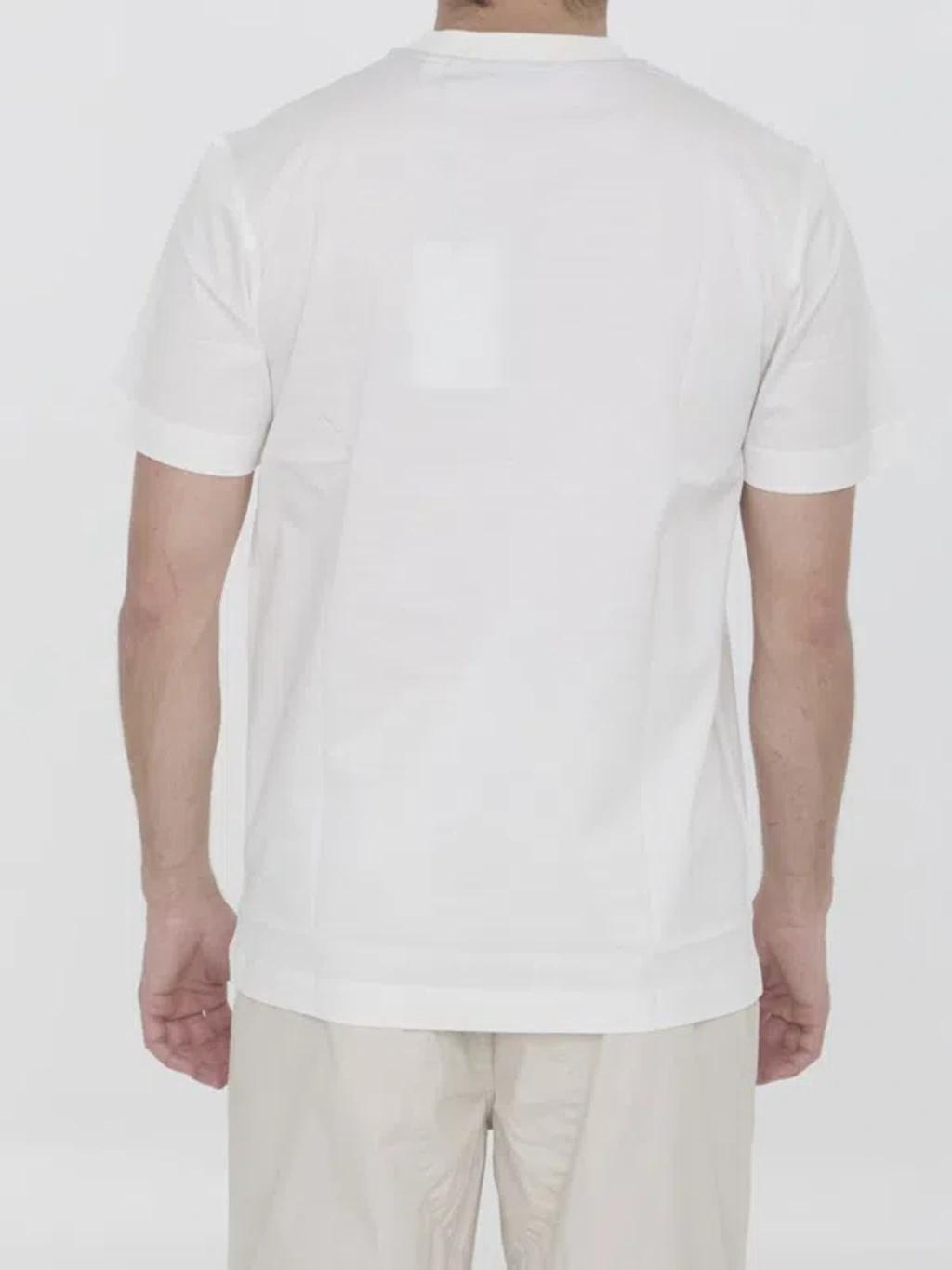 White Embroidered T-Shirt Product Image