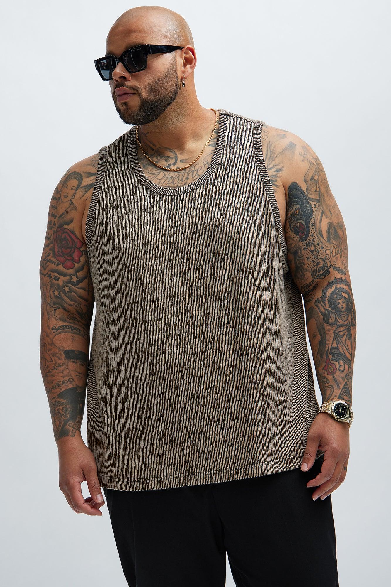 Leon Textured Tank - Taupe/combo Product Image