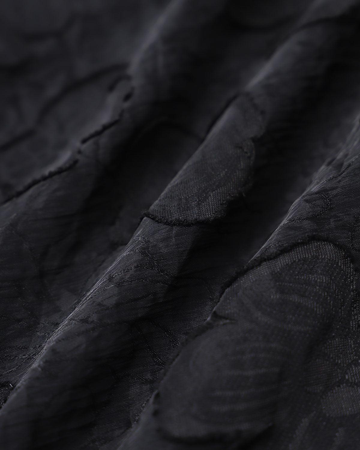 Black Square Neck Puffed Sleeve Midi Dress Product Image